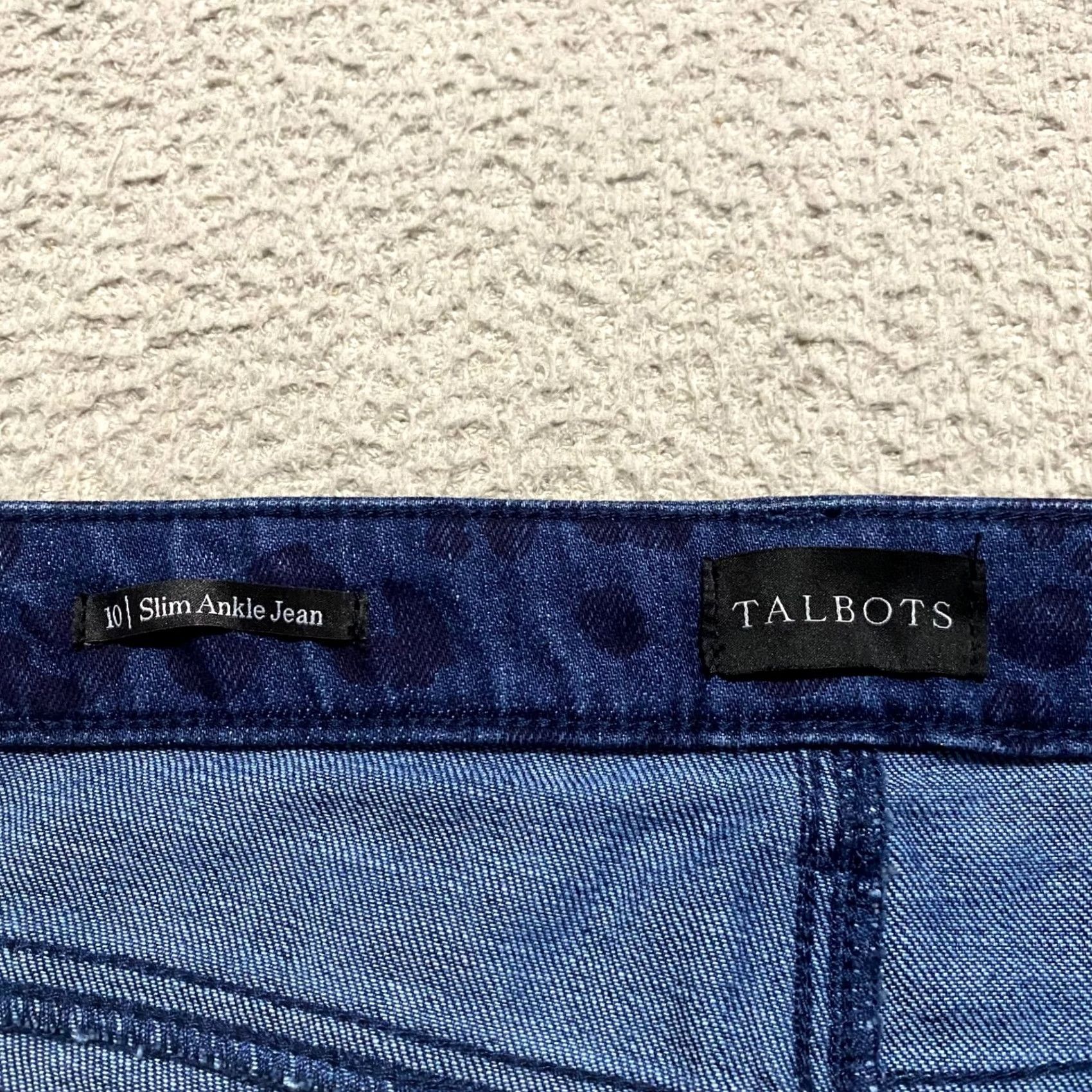 Talbots Talbots Jeans Slim 10 Blue Denim Leopard Print Straight High Rise Women 10 Jeans pants Size 32" / US 10 / IT 46 - 3 Thumbnail