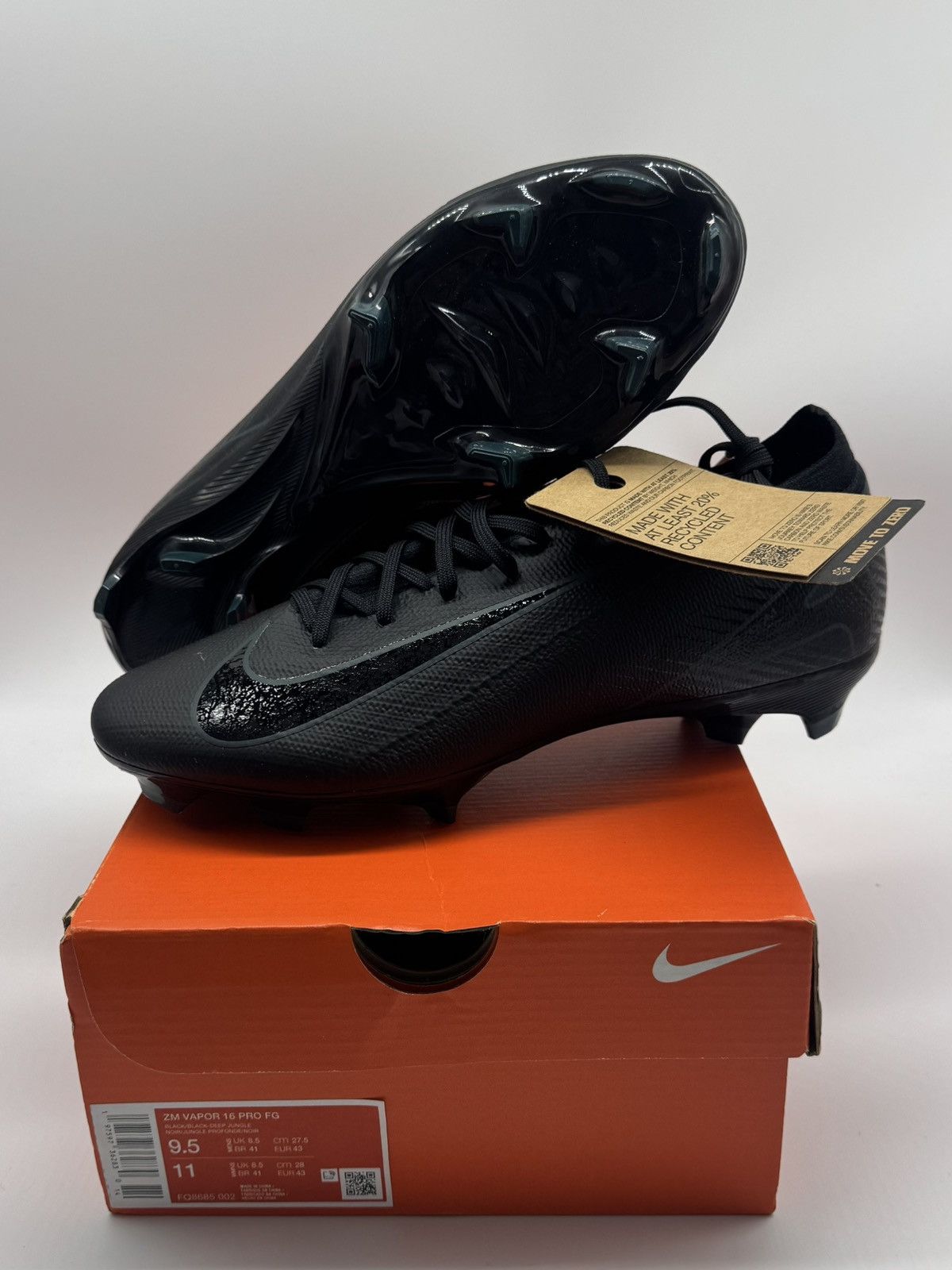 Nike Zoom Mercurial Vapor 16 Pro FG 2024 Black Soccer FQ8685-002 Size US 9.5 / EU 42-43 - 1 Thumbnail