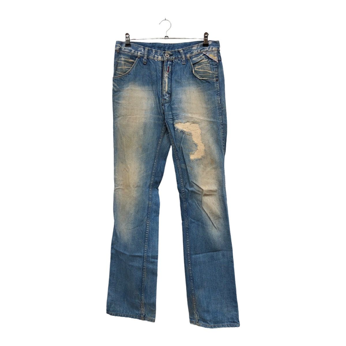 image of Distressed Denim x Replay Jeans Destress Denim Straight Cut in Blue, Men's (Size 32)