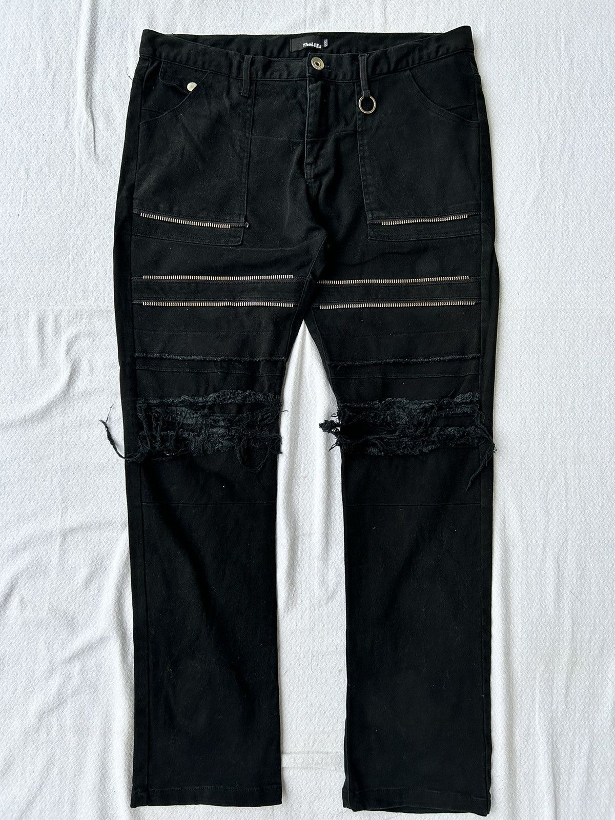 Tornado Mart Black jeans multizip thelees denim tornadomart style Size US 36 / EU 52 - 3 Thumbnail