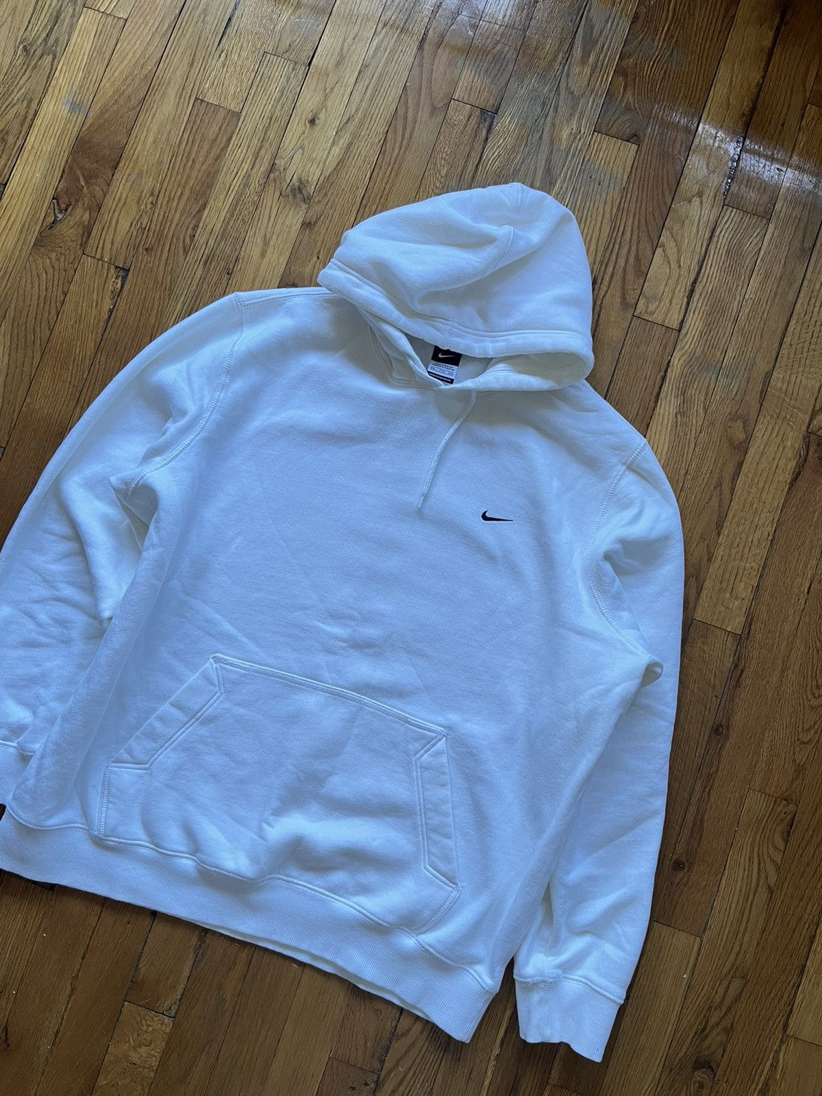 Nike Nike Vintage s90 white hoodie basic black logo swoosh rare Size US XXL / EU 58 / 5 - 2 Thumbnail