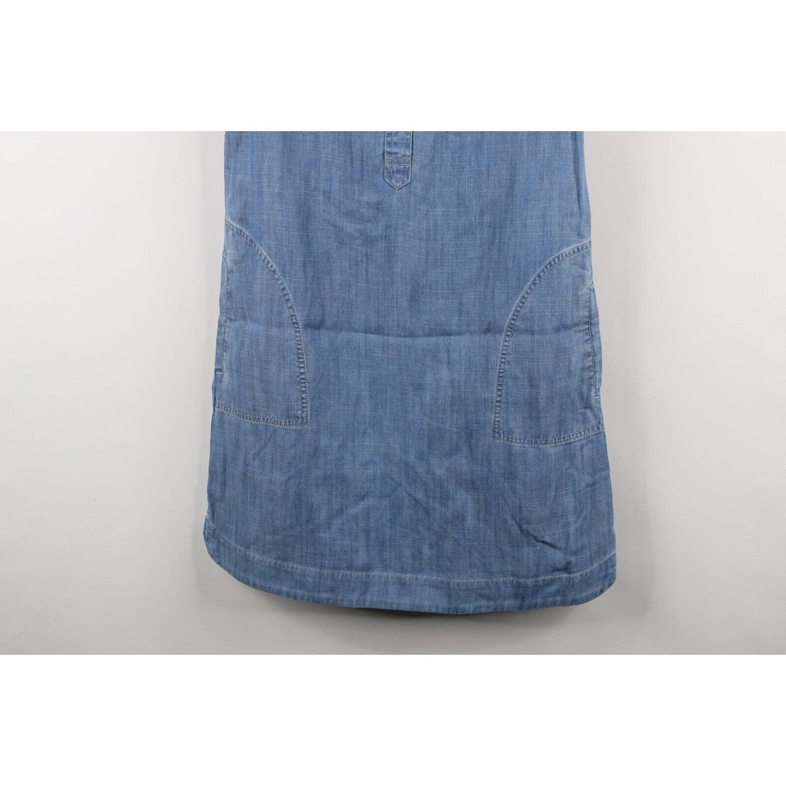 Vineyard Vines Vineyard Vines Womens Utility Chambray Denim Shirt Dress Size XS / US 0-2 / IT 36-38 - 3 Thumbnail