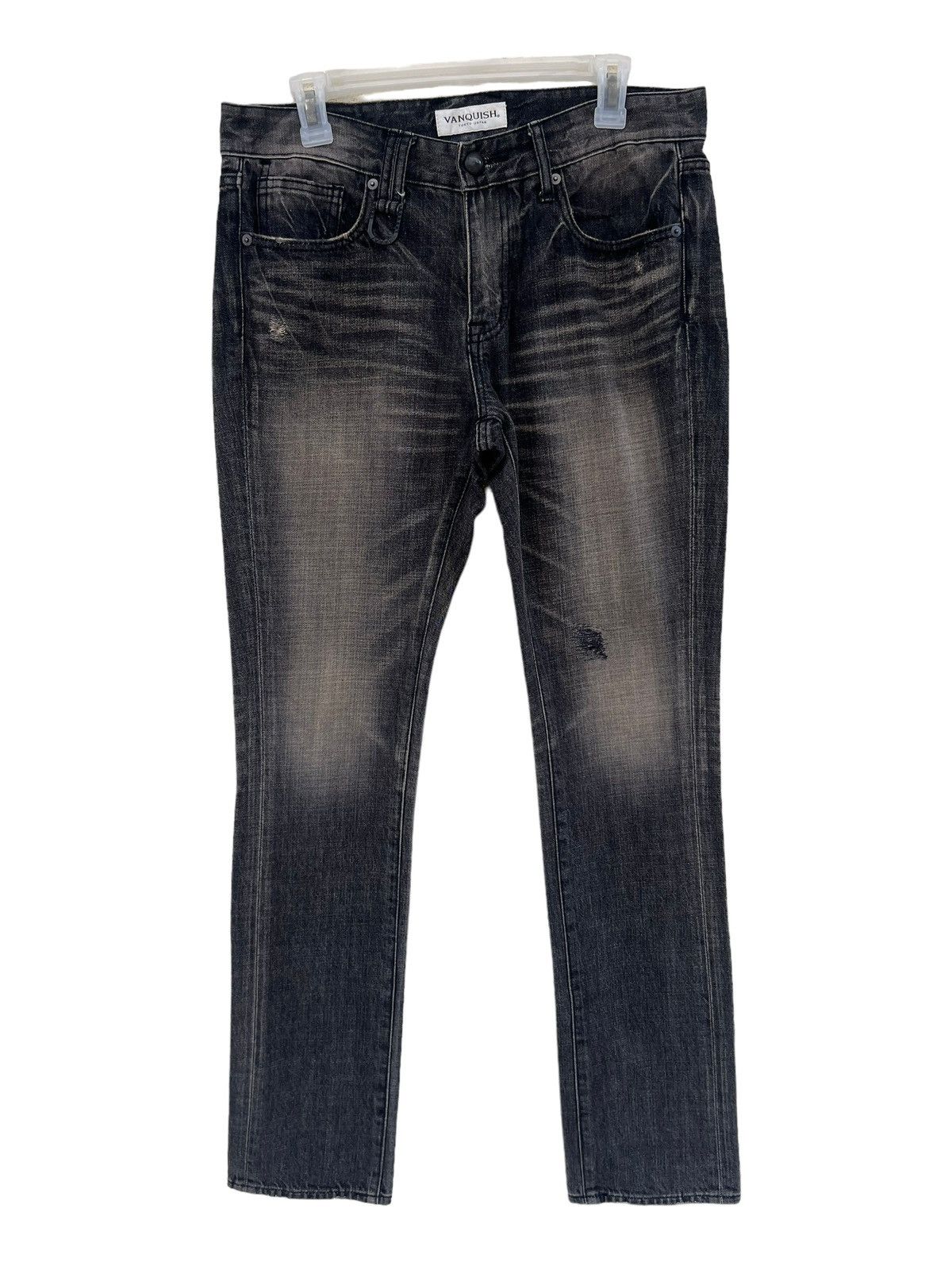 Vanquish Mud Wash Vintage Vanquish Japan Fade Black Denim Slim Jeans Size US 30 / EU 46 - 6 Thumbnail