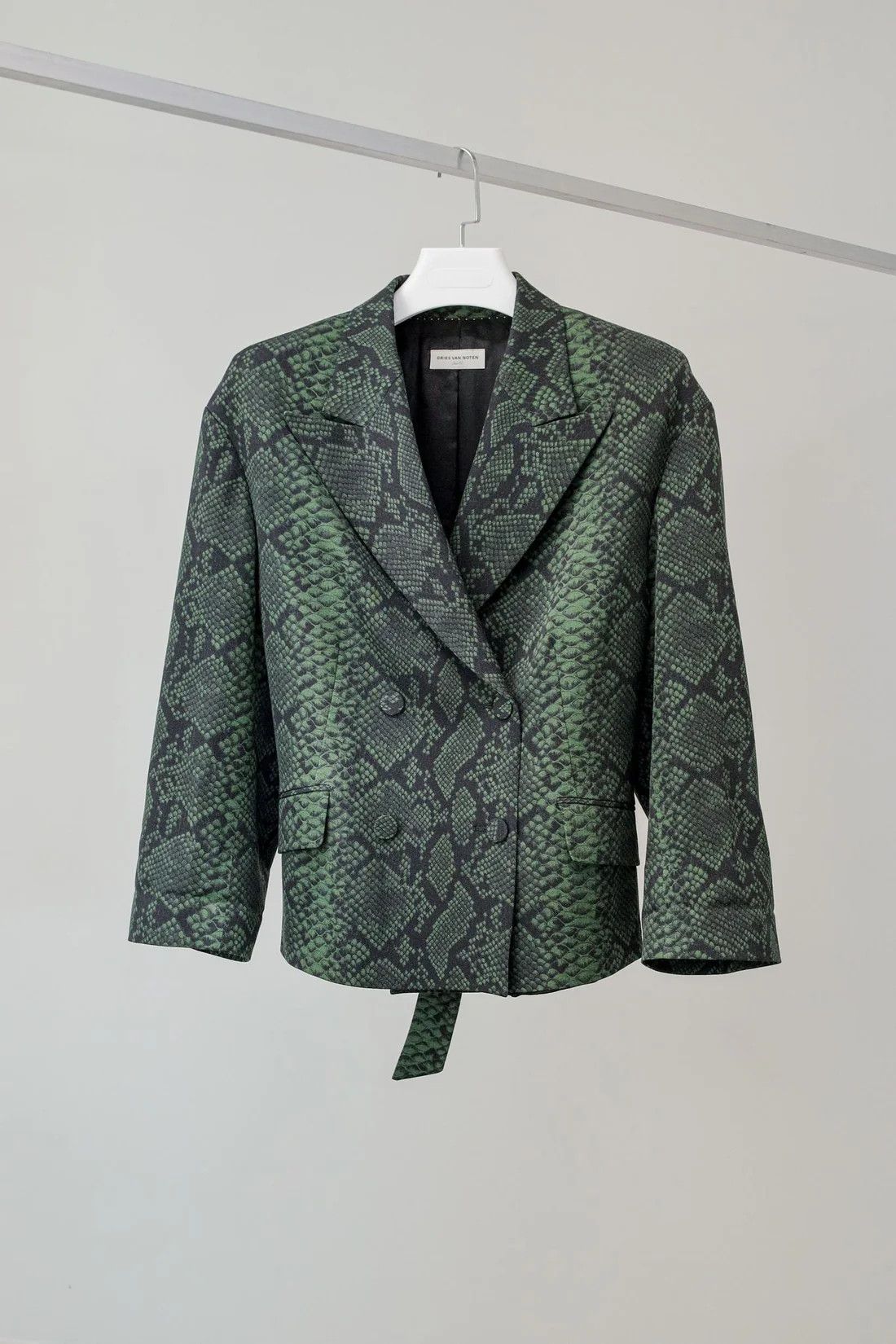 Dries Van Noten Dries Van Noten AW/20 Green Snake Skin Print Blazer Size M / US 6-8 / IT 42-44 - 1 Thumbnail