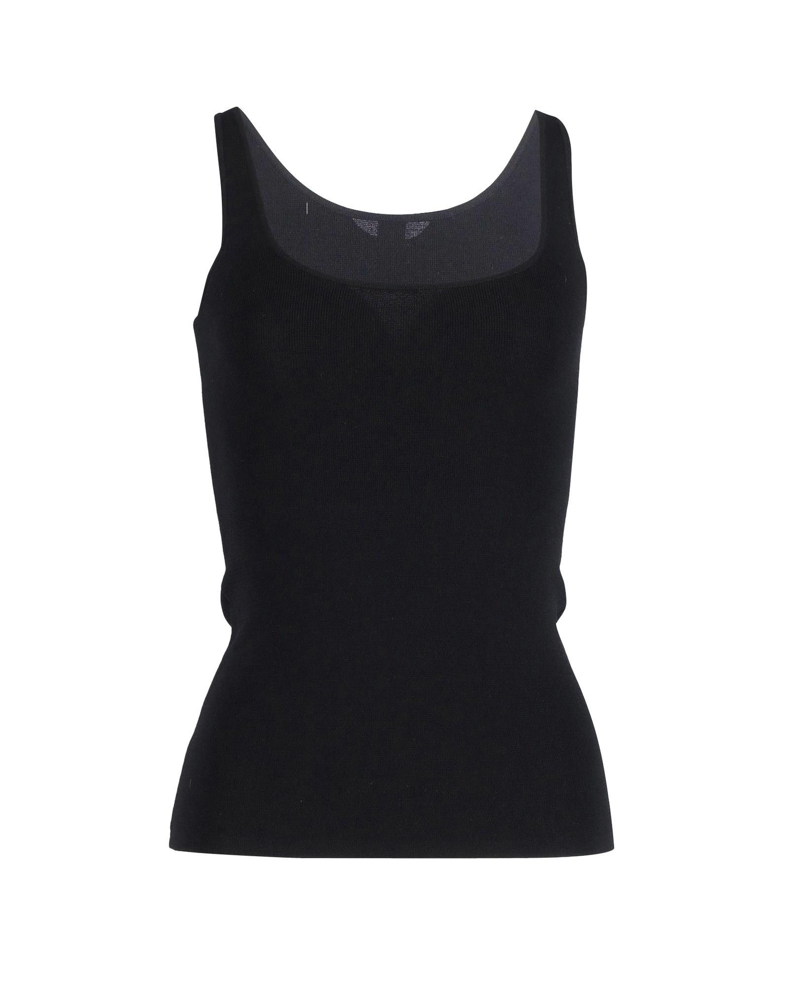 image of Toteme Organic Cotton Ribbed Tank Top With Square Neckline in Black, Women's (Size Small)