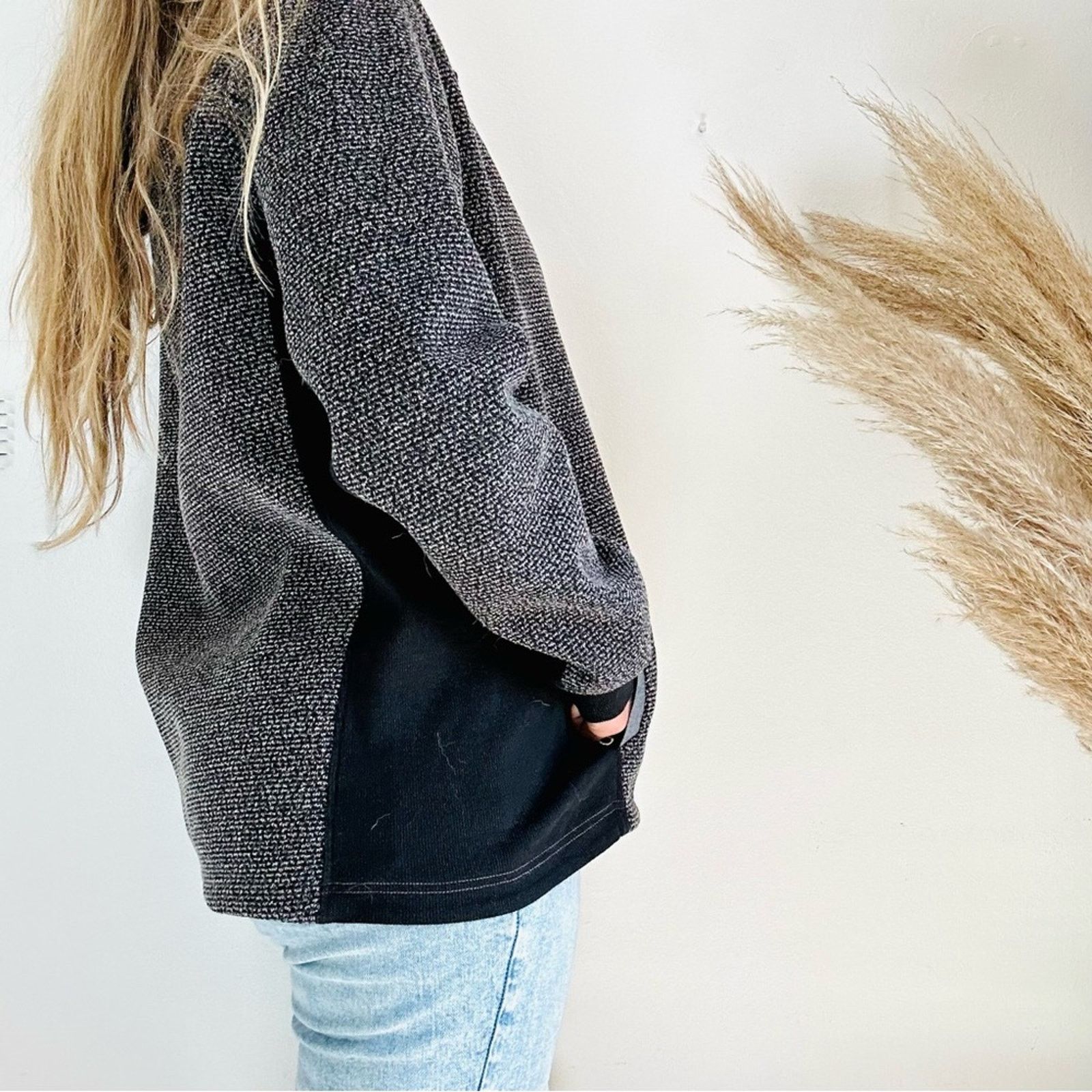 Nordstrom MENS CARBON2COBALT Grey Black Sweater Fleece Jacket Coat Size US L / EU 52-54 / 3 - 4 Thumbnail