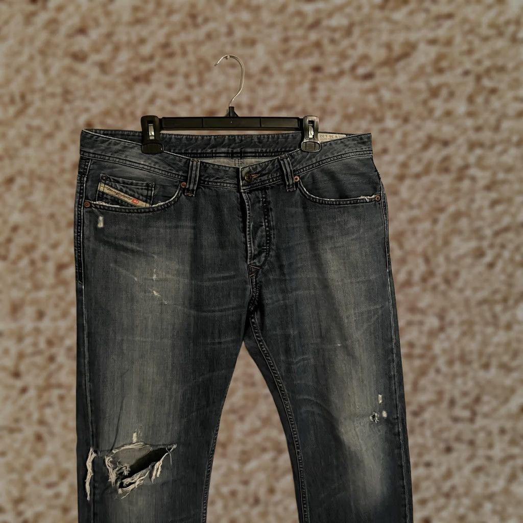 Diesel Diesel Biker Regular Straight Button Fly Distressed Denim Jeans - Men's 36 38x34 Blue Cotton Blend 34 Inseam Vintage No Jeans Mens Size US 36 / EU 52 - 1 Thumbnail