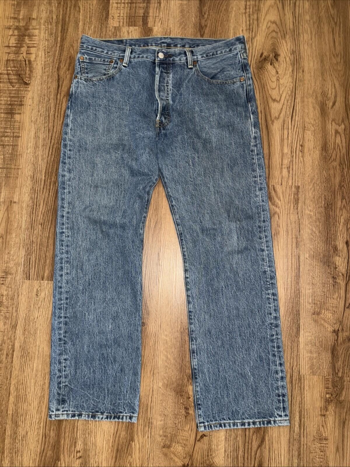 Levi's Levis 501 Jeans Mens 36x30 Blue Button Fly Denim Straight Size US 36 / EU 52 - 1 Thumbnail