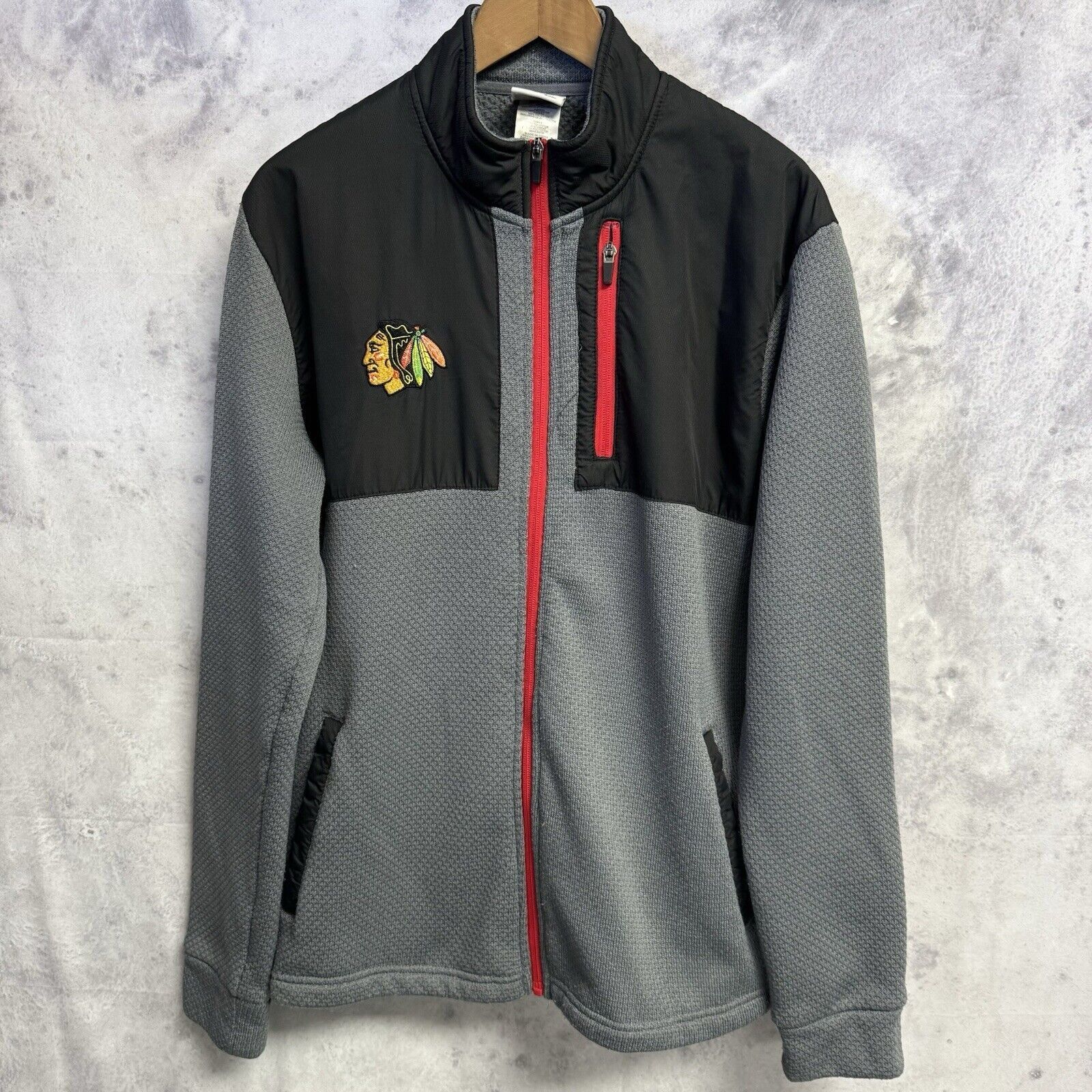 NHL Chicago Blackhawks Jacket Mens L Gray Full Zip NFL Hockey Size US L / EU 52-54 / 3 - 1 Thumbnail