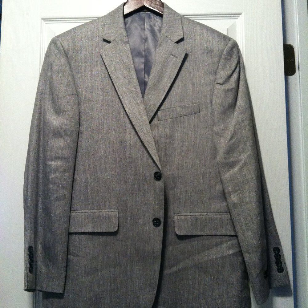 Tasso Elba TASSO ELBA MENS NEW 62%LINEN38%VISCOSE SPORT COAT BLAZER 46R Size 46R - 4 Thumbnail