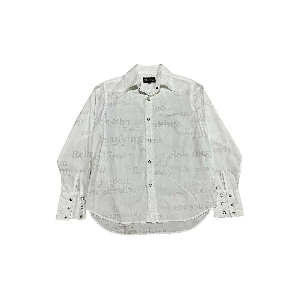 BERNINGS SHO 🔥Rare Y2K Berning Sho Poem Shirt Long Sleeve Size US M / EU 48-50 / 2 - 1 Thumbnail