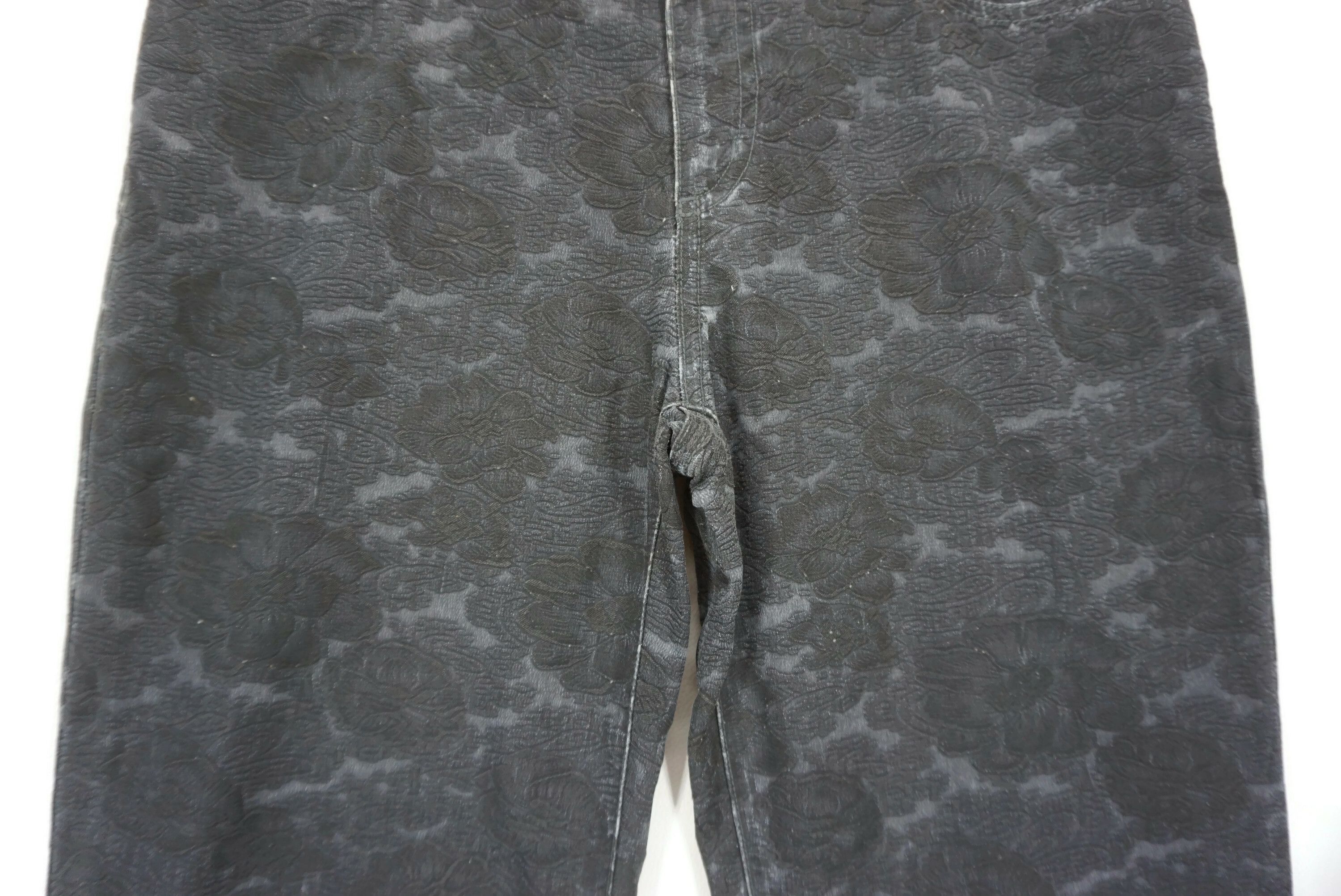 Designer Vintage Krizia Jeans Size W29xL29 Bootcut Floral Jacquard Size 29" - 6 Thumbnail