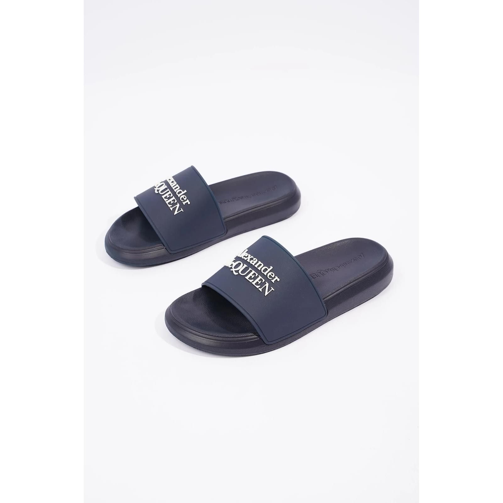 Alexander McQueen o1y1024 Slippers in Midnight Blue Size US 8.5 / EU 41-42 - 7 Thumbnail