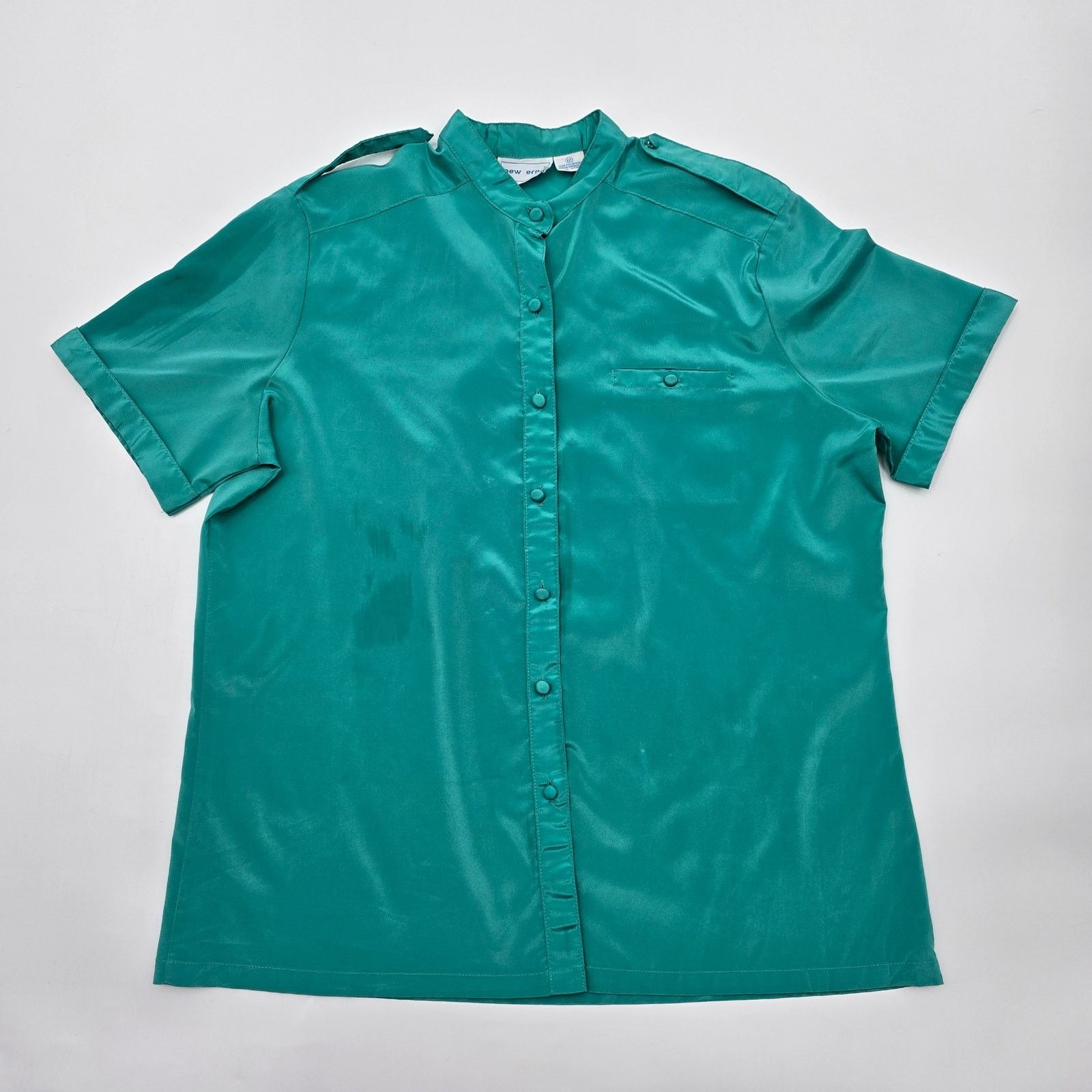 New Era New Era Green Short Sleeve Button Vintage VTG 12 Large Size XL / US 12-14 / IT 48-50 - 1 Thumbnail