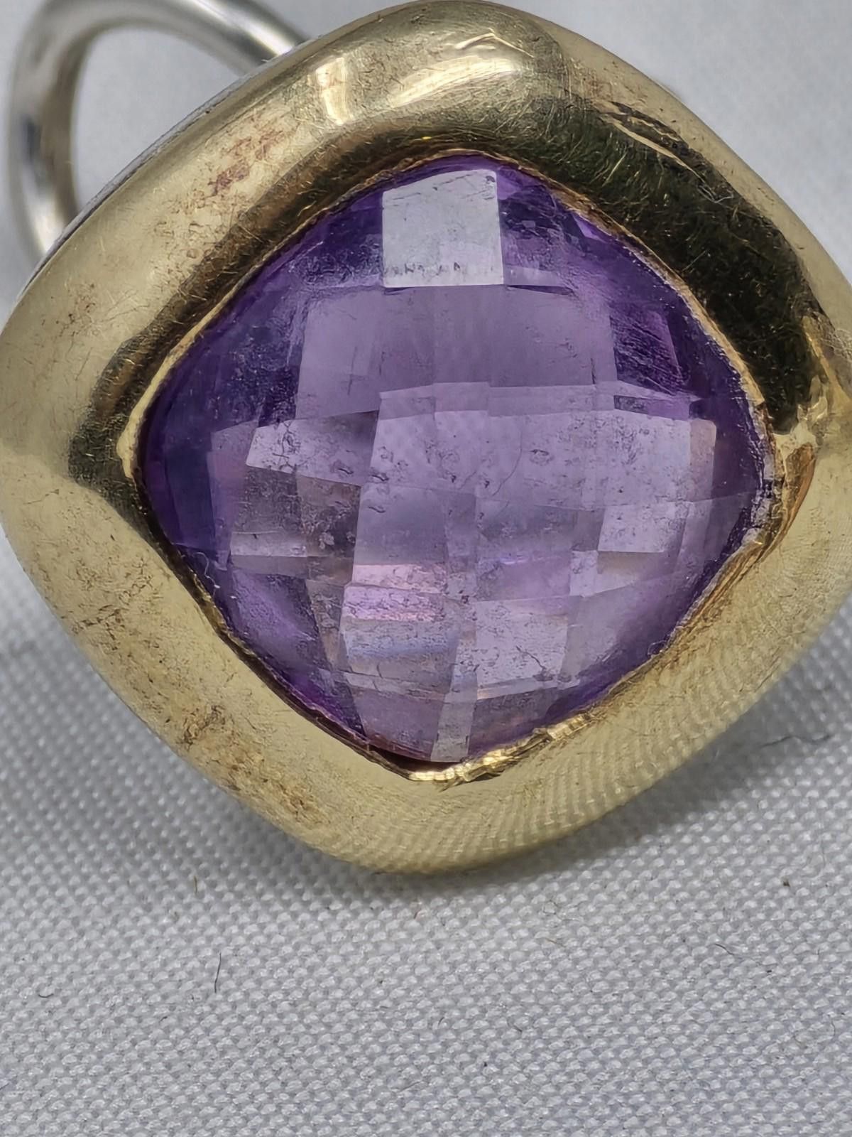 Other 925 Sterling & 18K Gold Amethyst Ring 7.5 + Earrings Set Size ONE SIZE - 8 Thumbnail