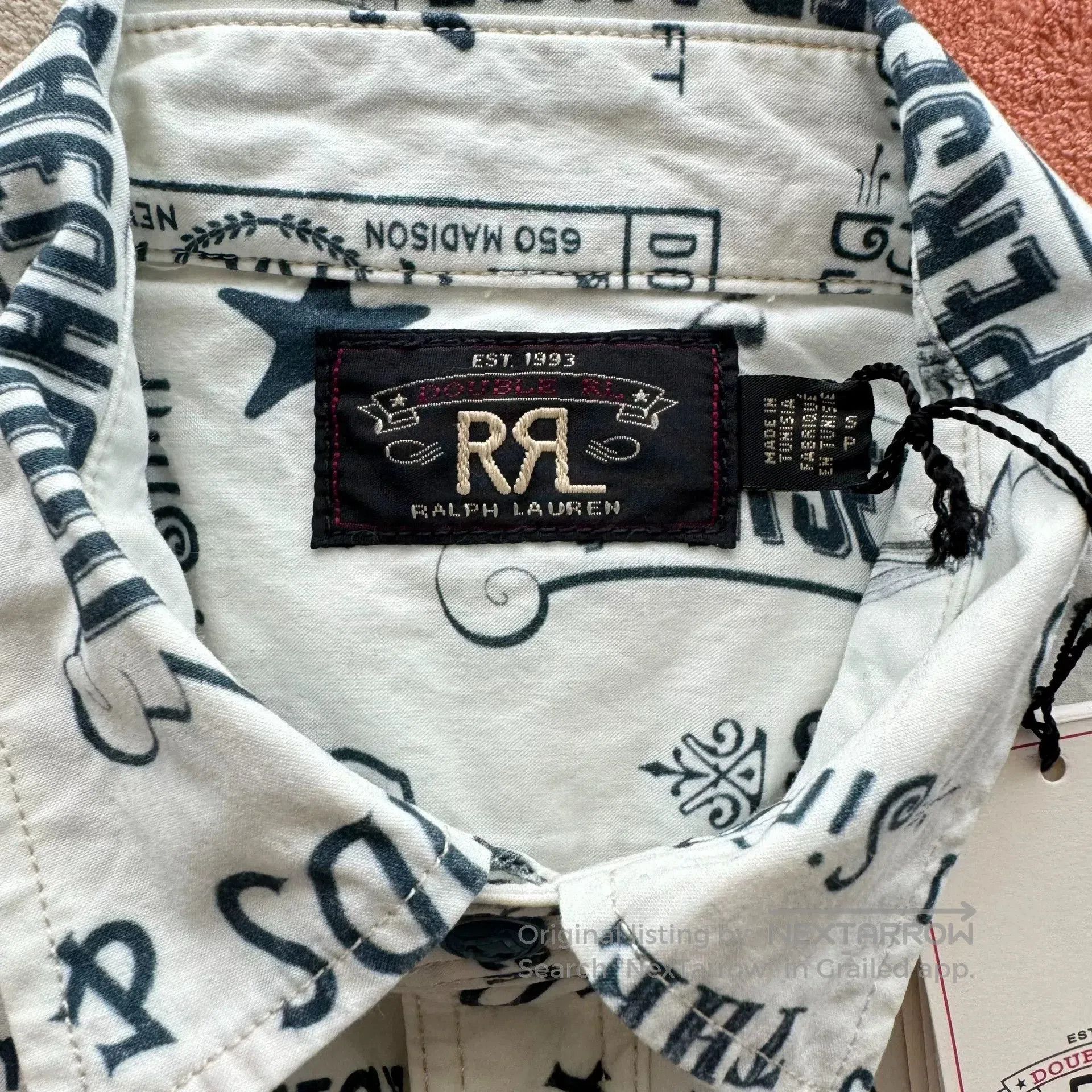 RRL Ralph Lauren RRL Vintage Print Work Shirt. Size US S / EU 44-46 / 1 - 4 Thumbnail