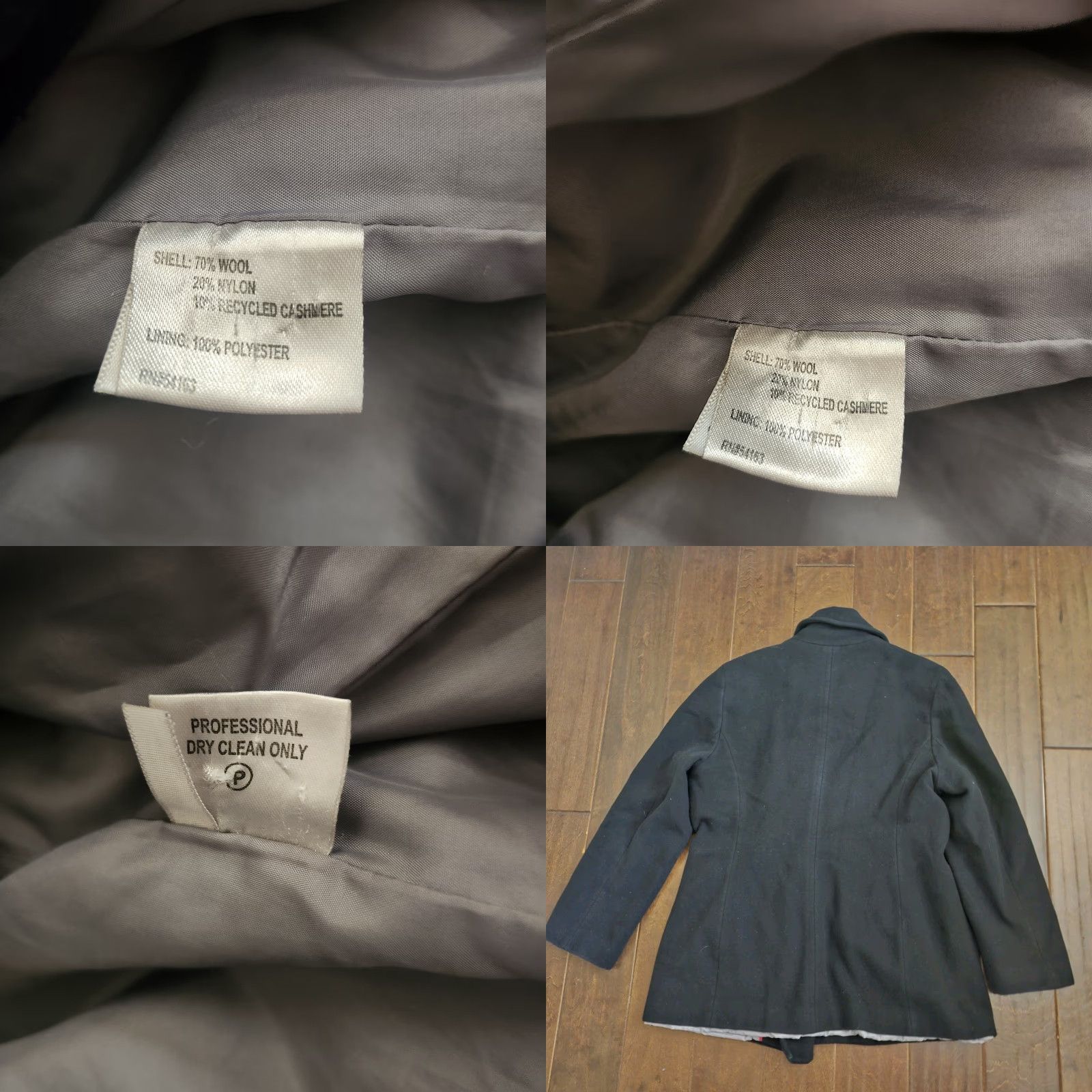 Calvin Klein Calvin Klein Womens Peacoat Black Wool Blend Size 12 Jacket Size XL / US 12-14 / IT 48-50 - 10 Thumbnail