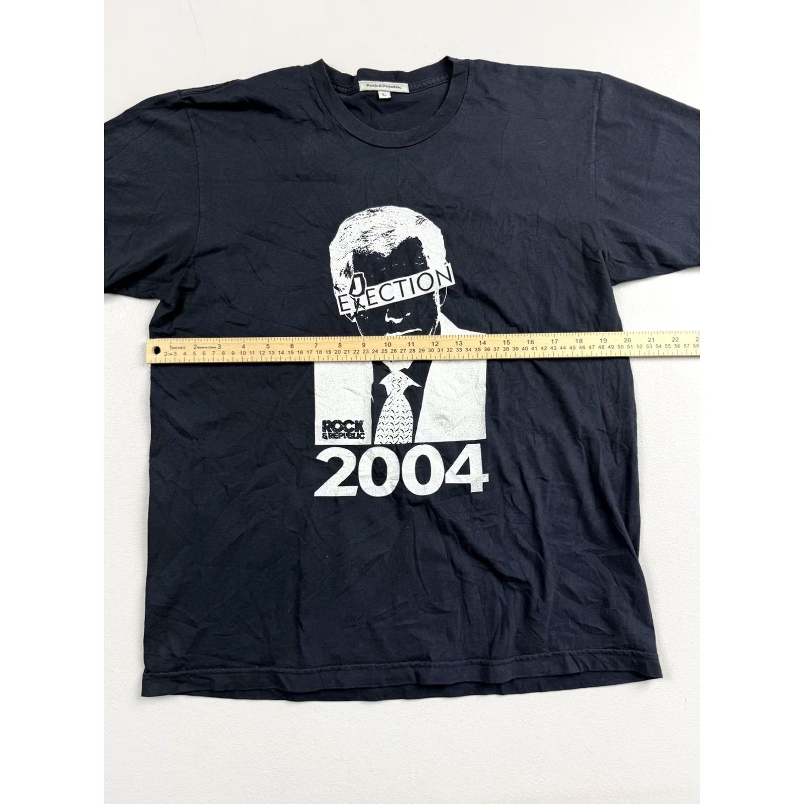 Vintage VINTAGE Rock & Republic Shirt Mens L Black Graphic Short Sleeve 2004 Election Tee Top Size US L / EU 52-54 / 3 - 5 Thumbnail