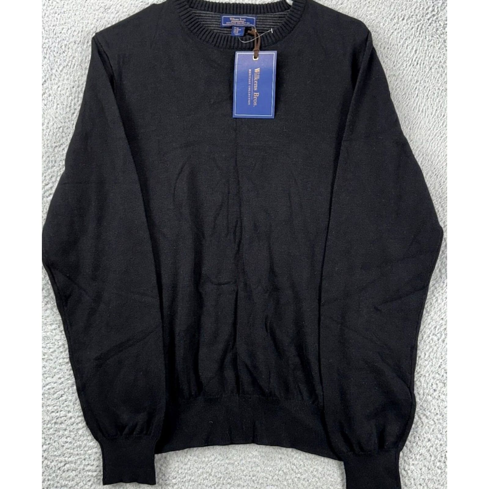 Vintage Wilkens Bros Sweater Men Medium Heritage Collection Black Crew Neck Pullover NEW Knit Casual Outdoor Walking 90s? Size US M / EU 48-50 / 2 - 5 Thumbnail
