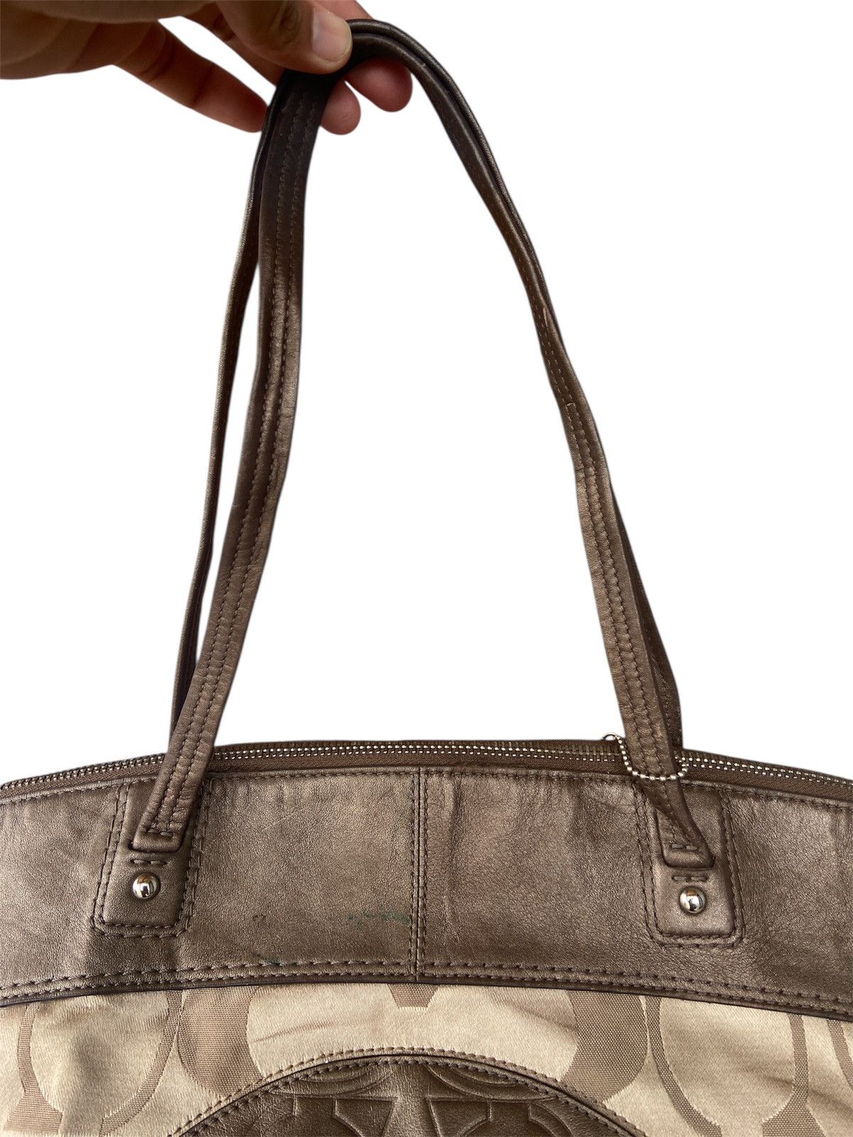 Raf Simons Authentic Coach Laura Signature Large Tote F18335-BrownBeige Size ONE SIZE - 11 Thumbnail