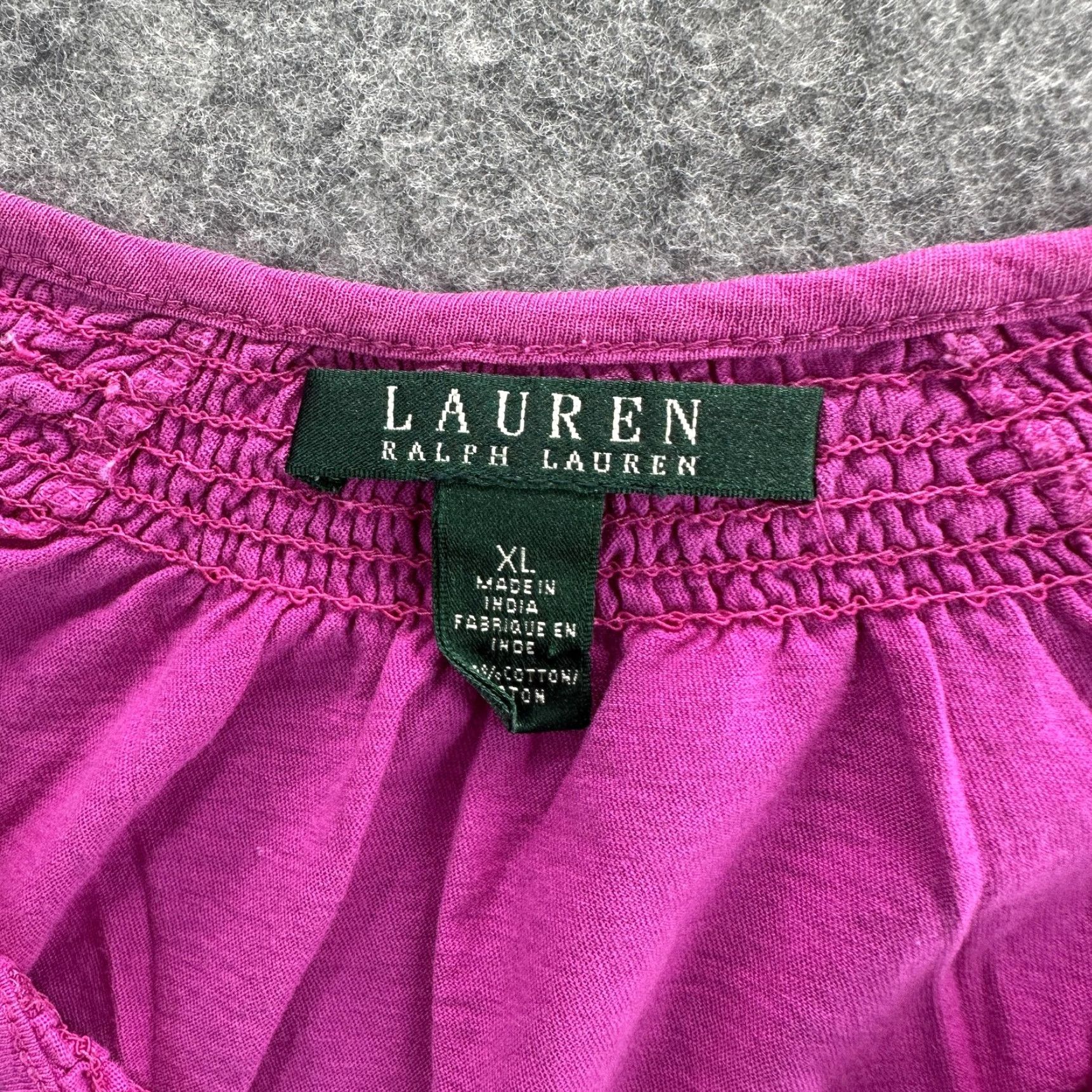 Ralph Lauren Lauren Ralph Lauren Shirt Womens XL Pink Short Sleeve Boho Tassel Blouse Top Adult Regular Size XL Pink bohemian 100% cotton Mens Womens Girls Boys Size XL / US 12-14 / IT 48-50 - 6 Thumbnail