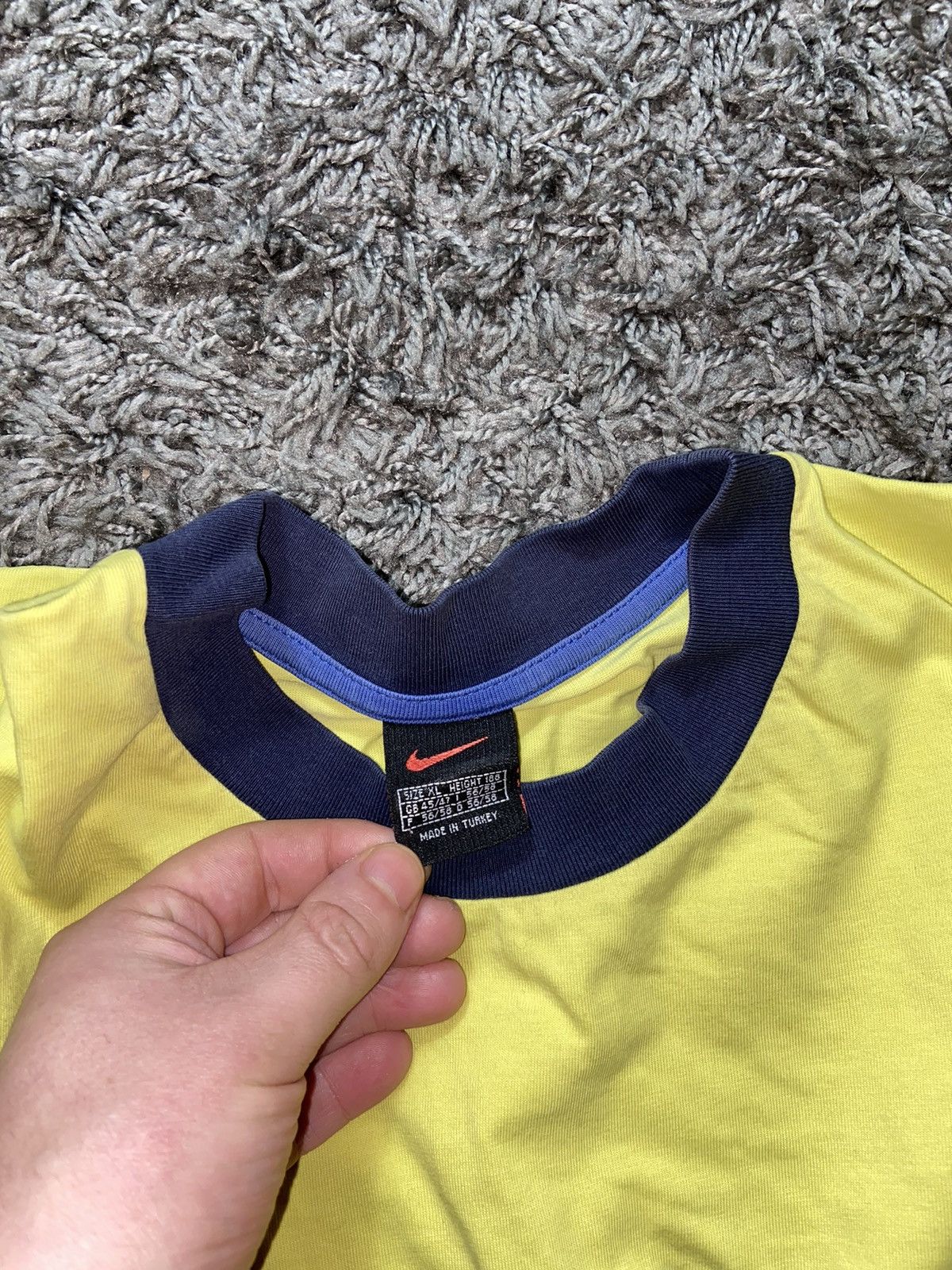 Nike × Vintage NIKE VINTAGE Y2K BOX SWOOSH LOGO YELLOW COTTON T-SHIRT Size US XL / EU 56 / 4 - 3 Thumbnail