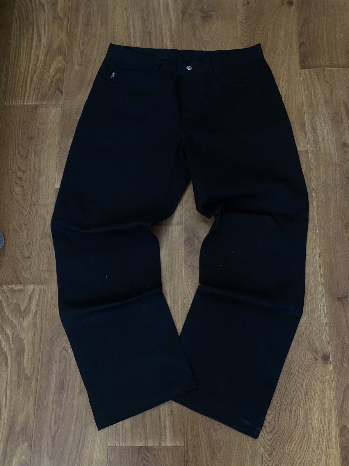Vintage × Yves Saint Laurent Yves Saint Laurent Black Denim Pants Size US 32 / EU 48 - 1 Thumbnail