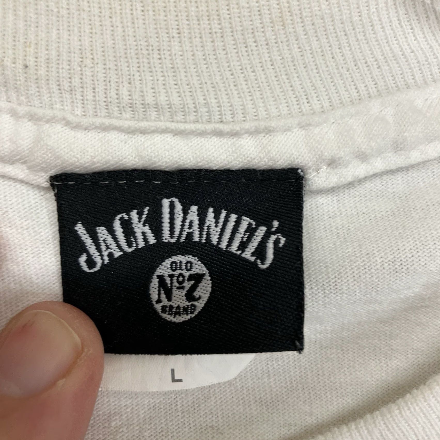 Vintage VINTAGE Jack Daniels Whiskey T-Shirt Mens Large White Cotton Cowboy Graphic 80s 90s USA Size US L / EU 52-54 / 3 - 5 Thumbnail