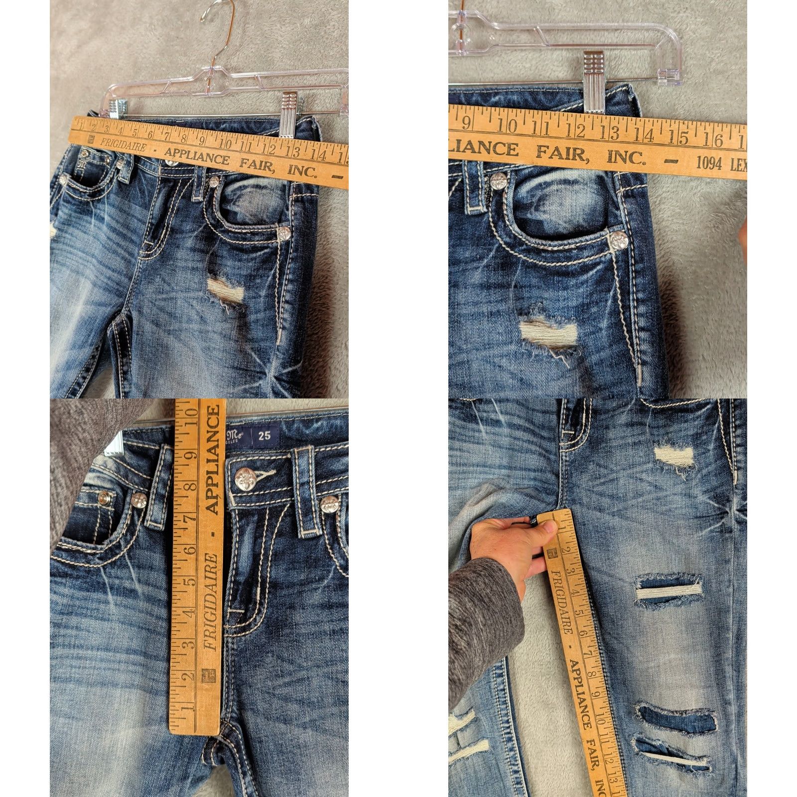 Miss Me Miss Me Jeans Rhinestone Stars And Stripes Mid Rise Ankle Skinny 25 Blue Womens Shirt? Size 42" / US 20 - 8 Thumbnail