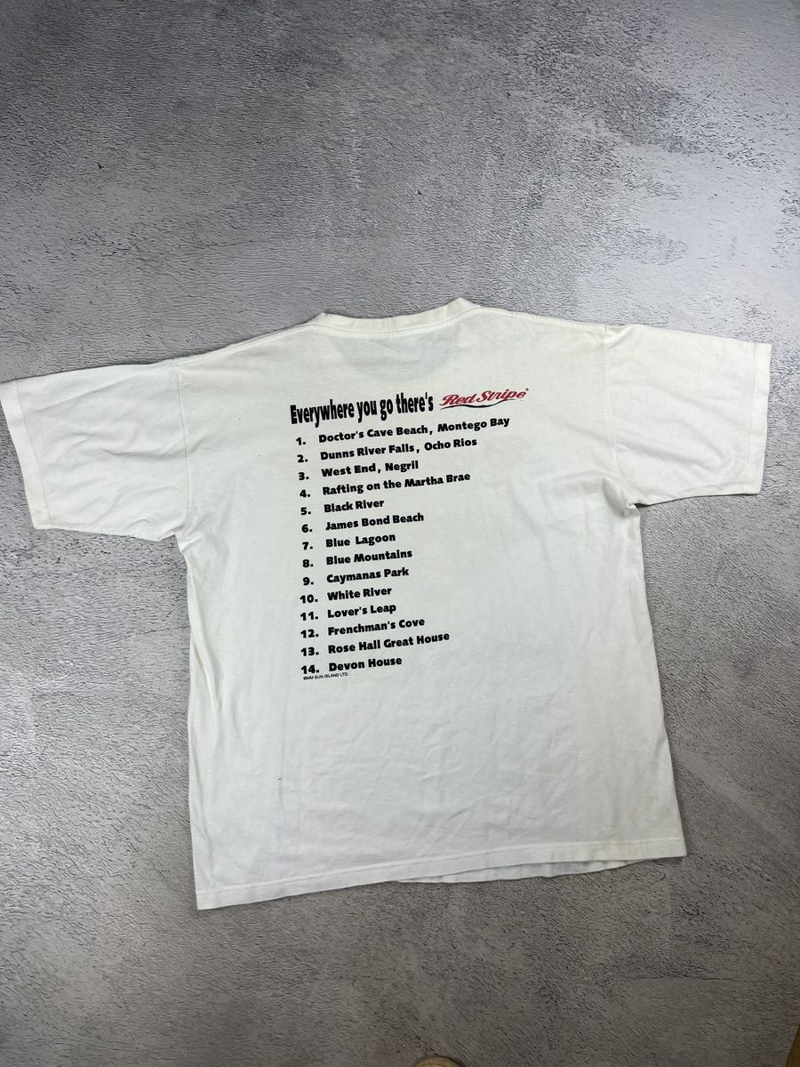 Bob Marley 90s Reggae on red stripe Jamaica beer vintage t shirt Size US XXL / EU 58 / 5 - 2 Thumbnail