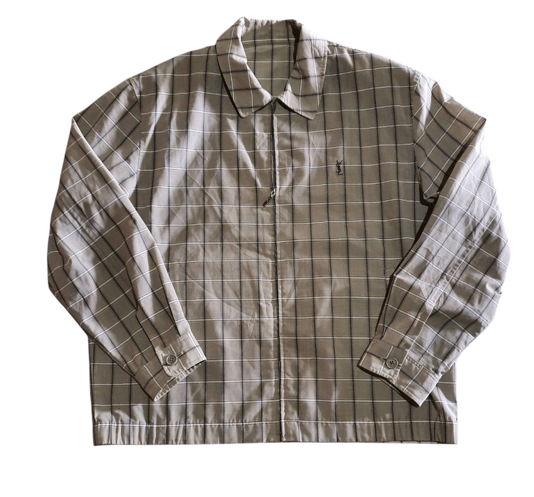 Yves Saint Laurent ❤plaid❤ YSL tartan jacket vintage 80's Size US L / EU 52-54 / 3 - 1 Thumbnail