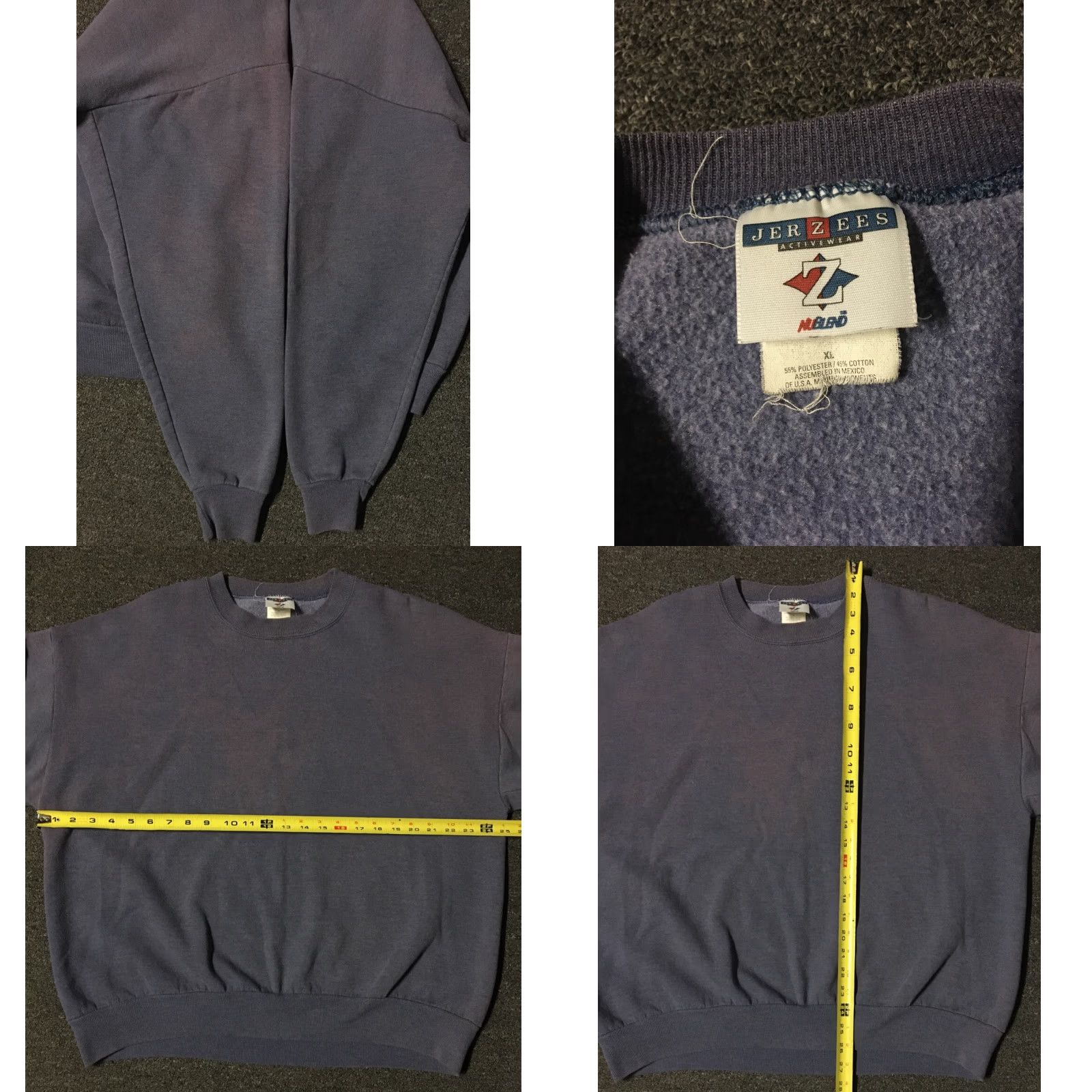 Jerzees Vtg 90s Jerzees Faded Distressed Sweatshirt Purple XL Hoodie Men Grunge Trucker Punk Biker Surf Skate 90s Size US XL / EU 56 / 4 - 8 Thumbnail