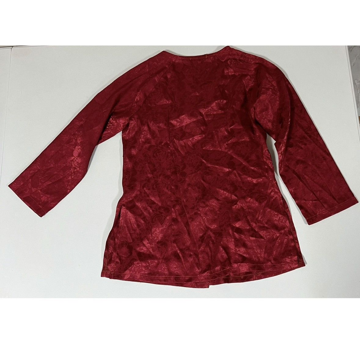 I.AM.GIA Red Victorian Floral Satin Cardigan Shirt Top Blouse Size S♥️ Size S / US 4 / IT 40 - 6 Thumbnail