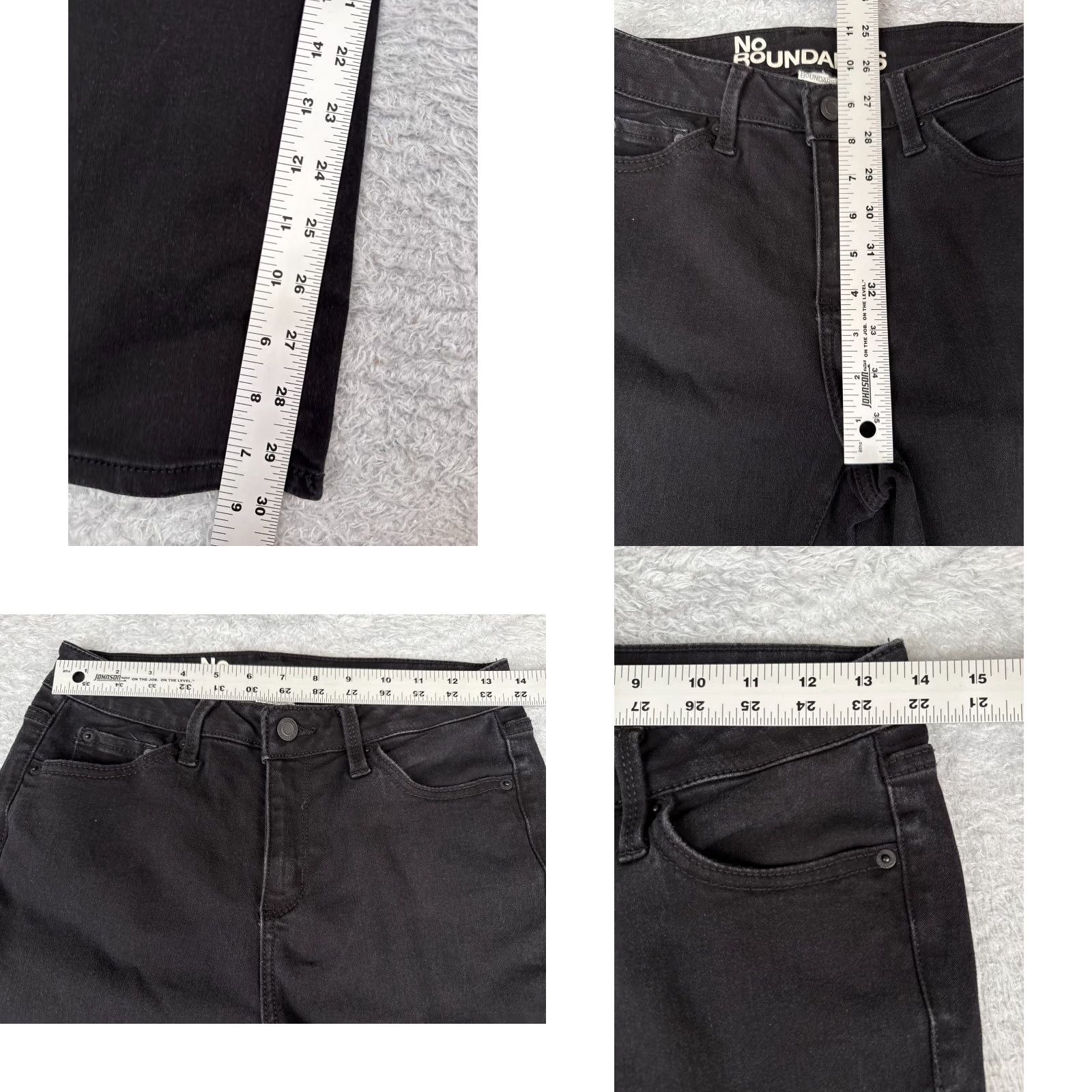 Vintage No Boundaries Jeans Women 6 Black Denim Flared Mid Rise Cotton Blend 28x30 - Vintage? No. Size 28" / US 6 / IT 42 - 8 Thumbnail