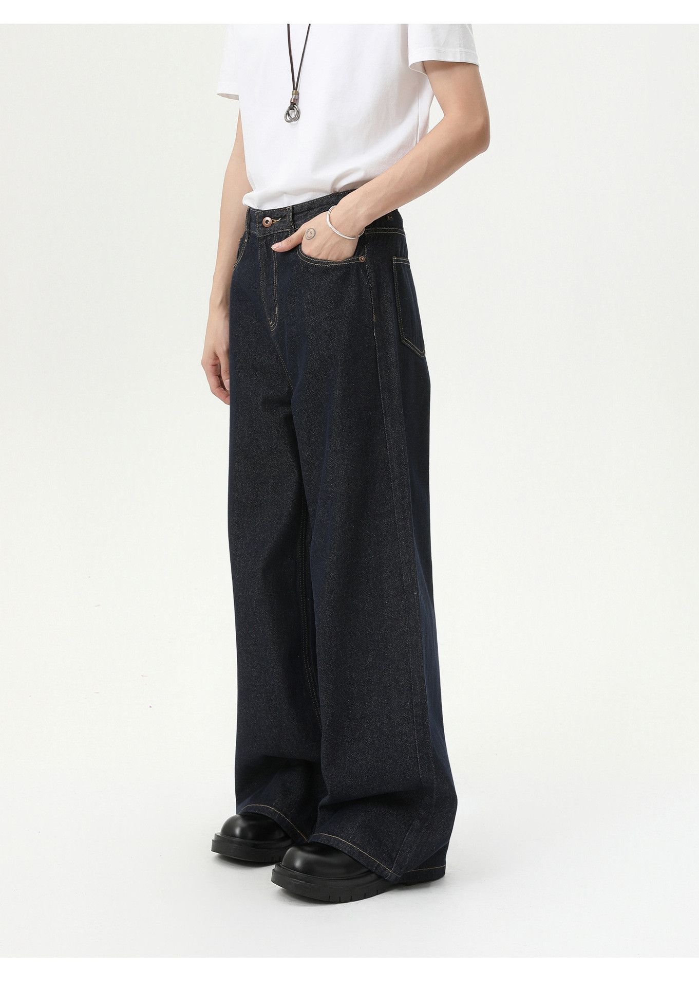 Japanese Brand Retro vibe casual straight leg wide-leg loose jeans Size US 32 / EU 48 - 4 Thumbnail