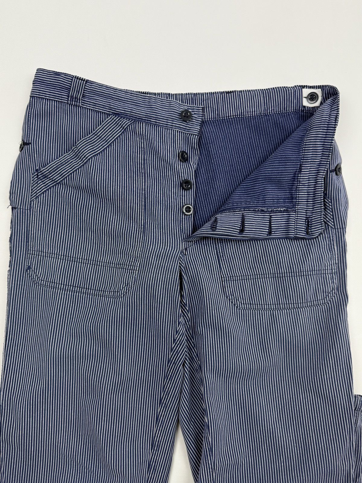 Vintage 1970’s Vintage Distressed Euro Hickory Stripe Work Pants Size US 34 / EU 50 - 4 Thumbnail