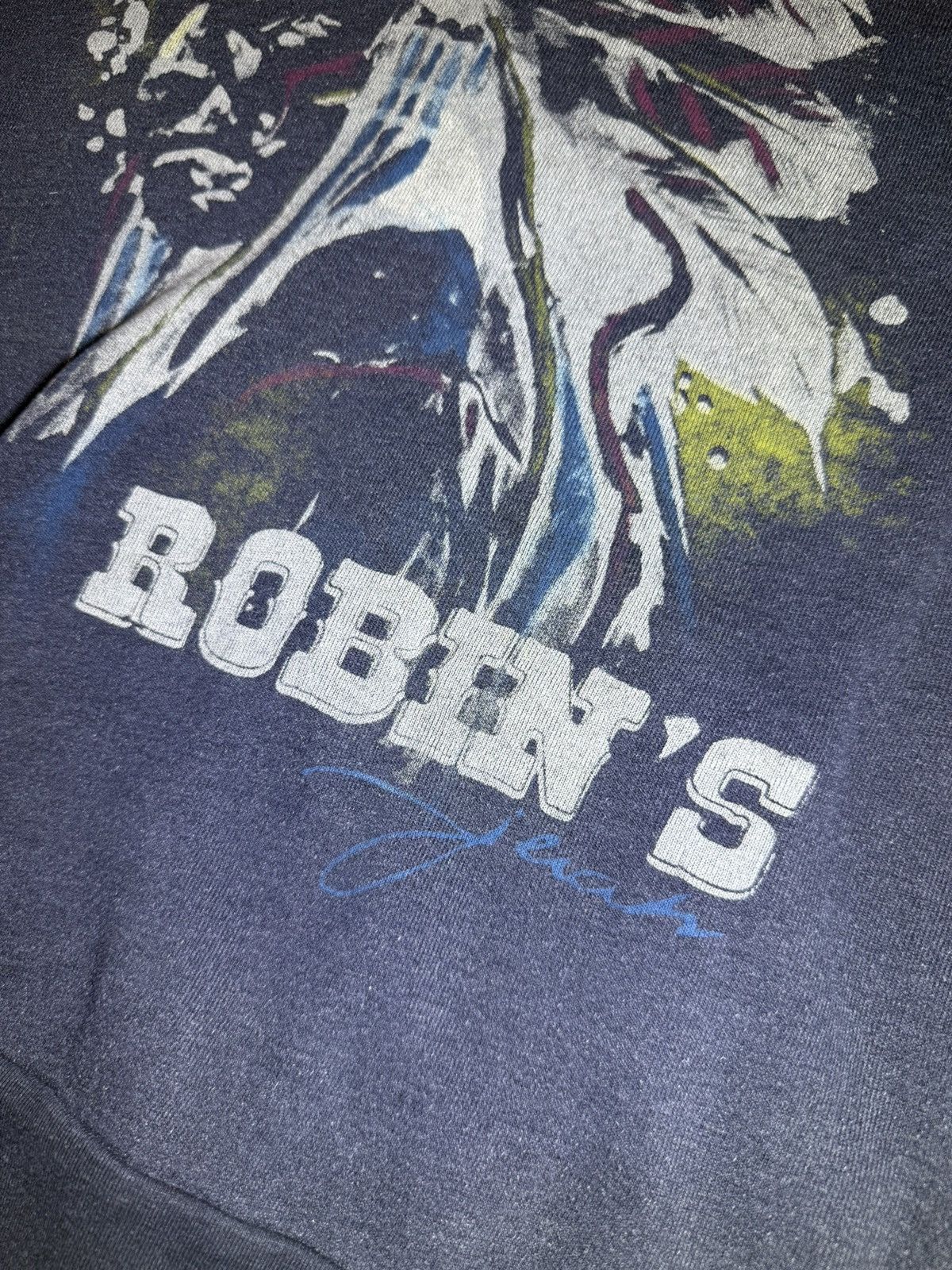 Robins Jeans Men's Robins Jean Zip Up Hoodie XL Navy Sweatshirt Full Zip Size US XL / EU 56 / 4 - 3 Thumbnail