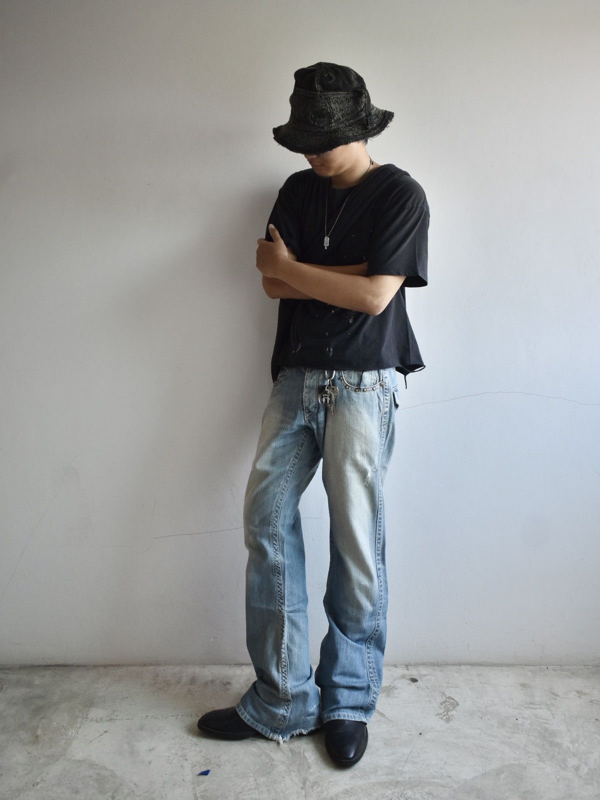 Japanese Brand IKKA Denim Flared Jeans Size US 34 / EU 50 - 3 Thumbnail