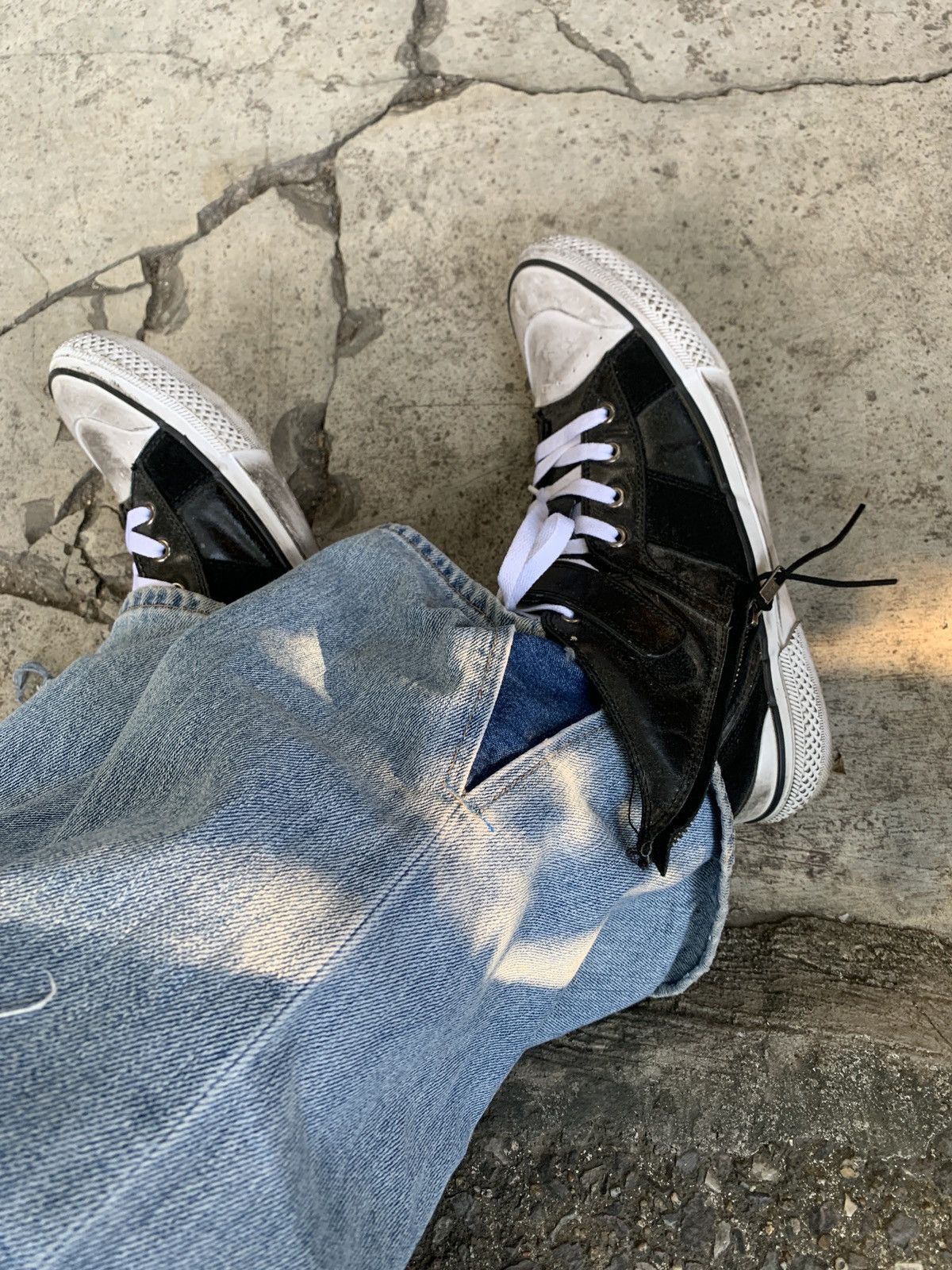 semanticdesign Semantic design Leather Low-Top Sneakers Zipper Distressed Size US 9.5 / EU 42-43 - 8 Thumbnail