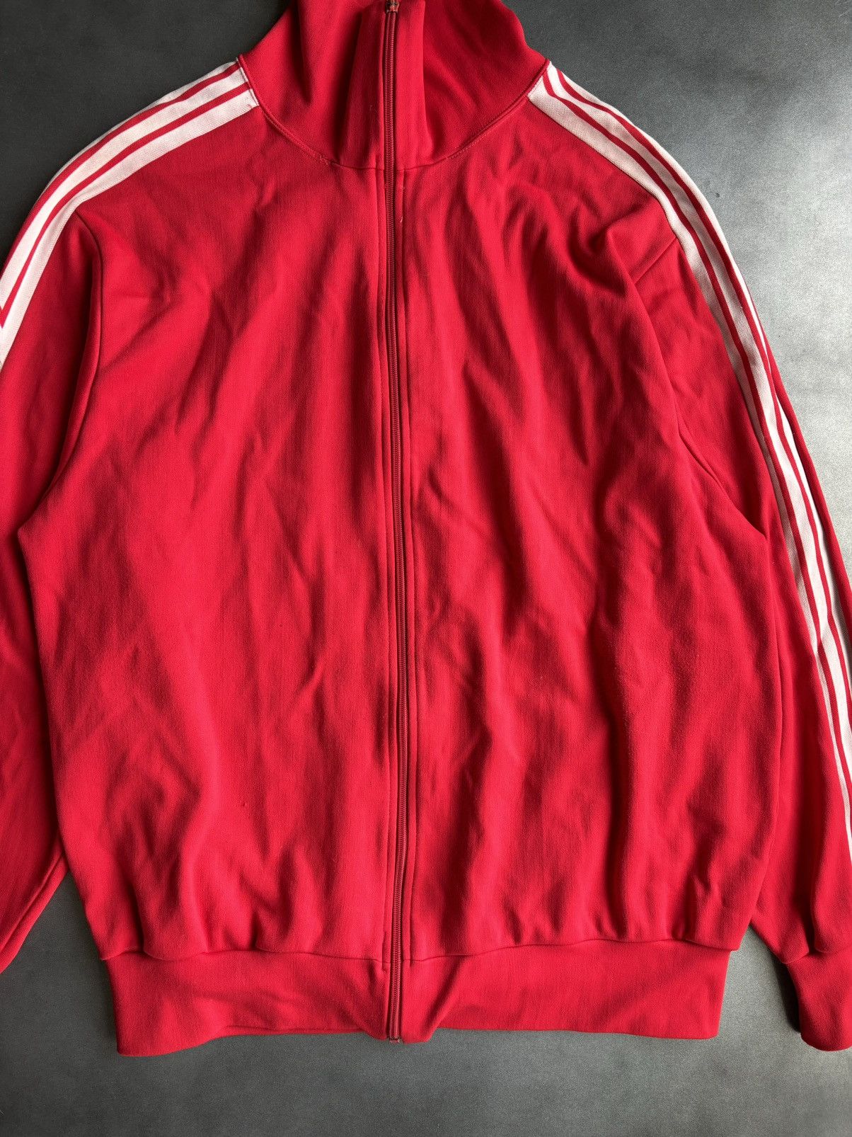 Adidas × Vintage 1980s Vintage Adidas Track Suit Jacket Pants 3 Stripes Red Size US L / EU 52-54 / 3 - 11 Thumbnail
