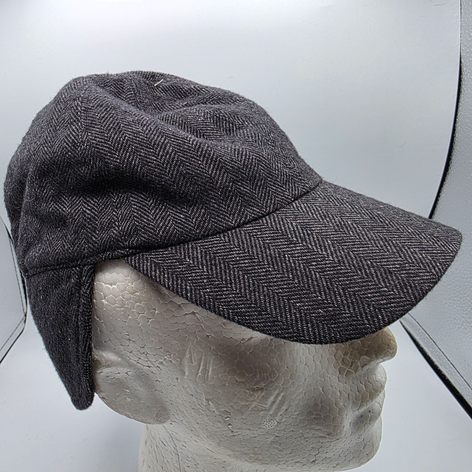 Other Amicale Pure Camel Hair Mens L/XL Gray Herringbone Cap Hat O Size ONE SIZE - 2 Thumbnail