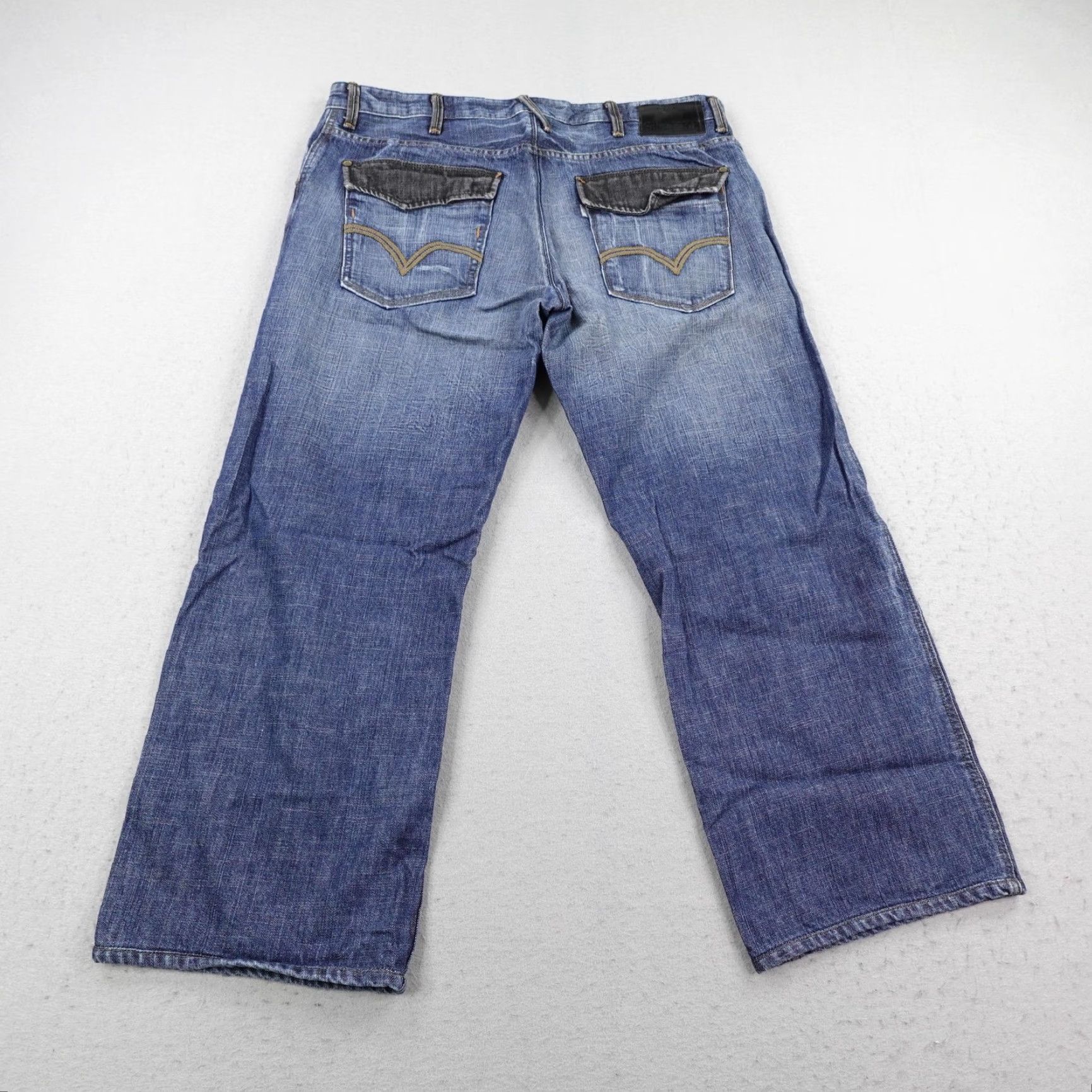 Levi's VINTAGE Levi's SilverTab Loose Jeans 38x30 Blue Denim Y2K Baggy Flap Pockets Mens Relaxed 90s Southwestern Cotton Denim Size US 38 / EU 54 - 4 Thumbnail