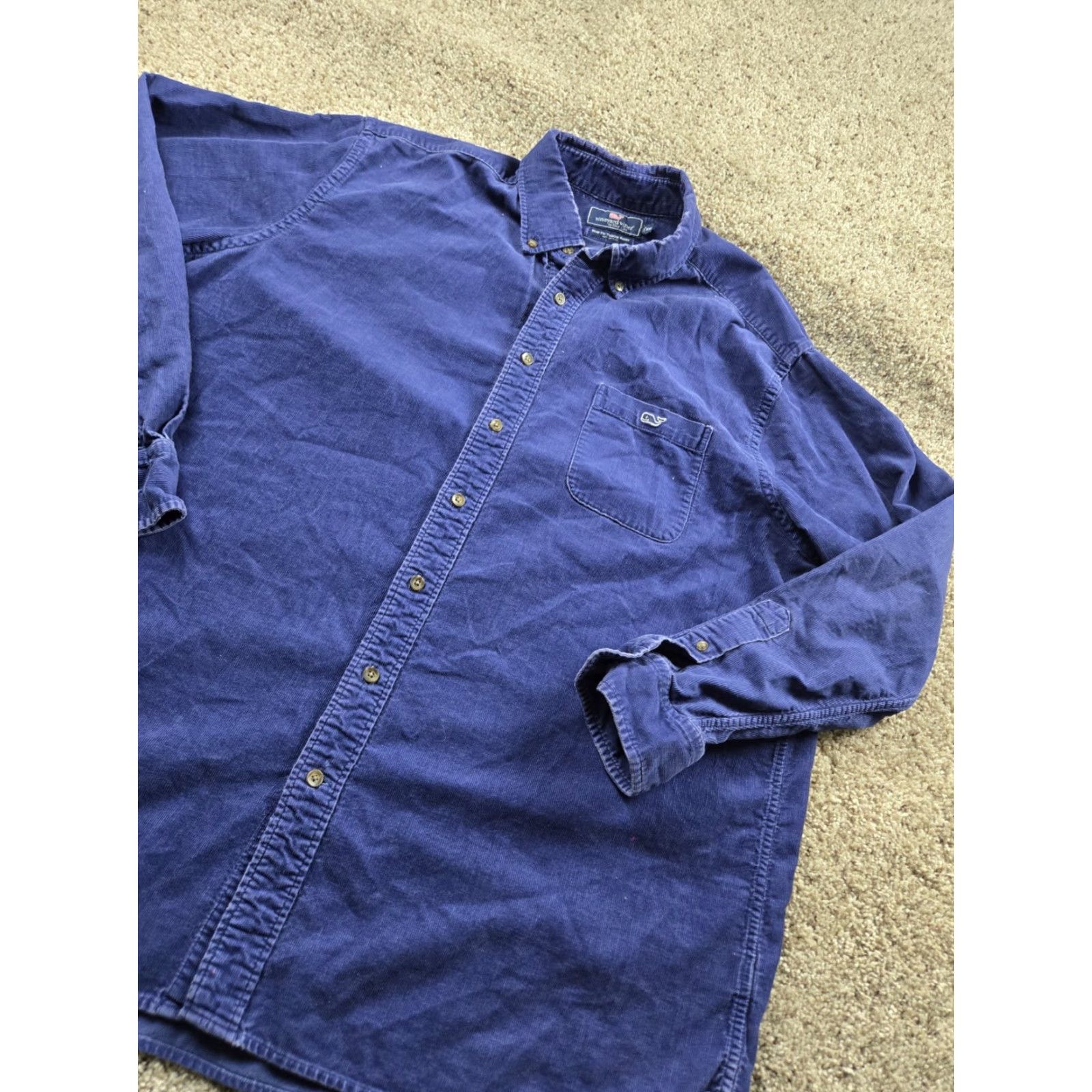 Vineyard Vines Vineyard Vines Shirt Mens 2XL Blue Corduroy Slim Fit Tucker Shirt Long Sleeve Size US XXL / EU 58 / 5 - 2 Thumbnail