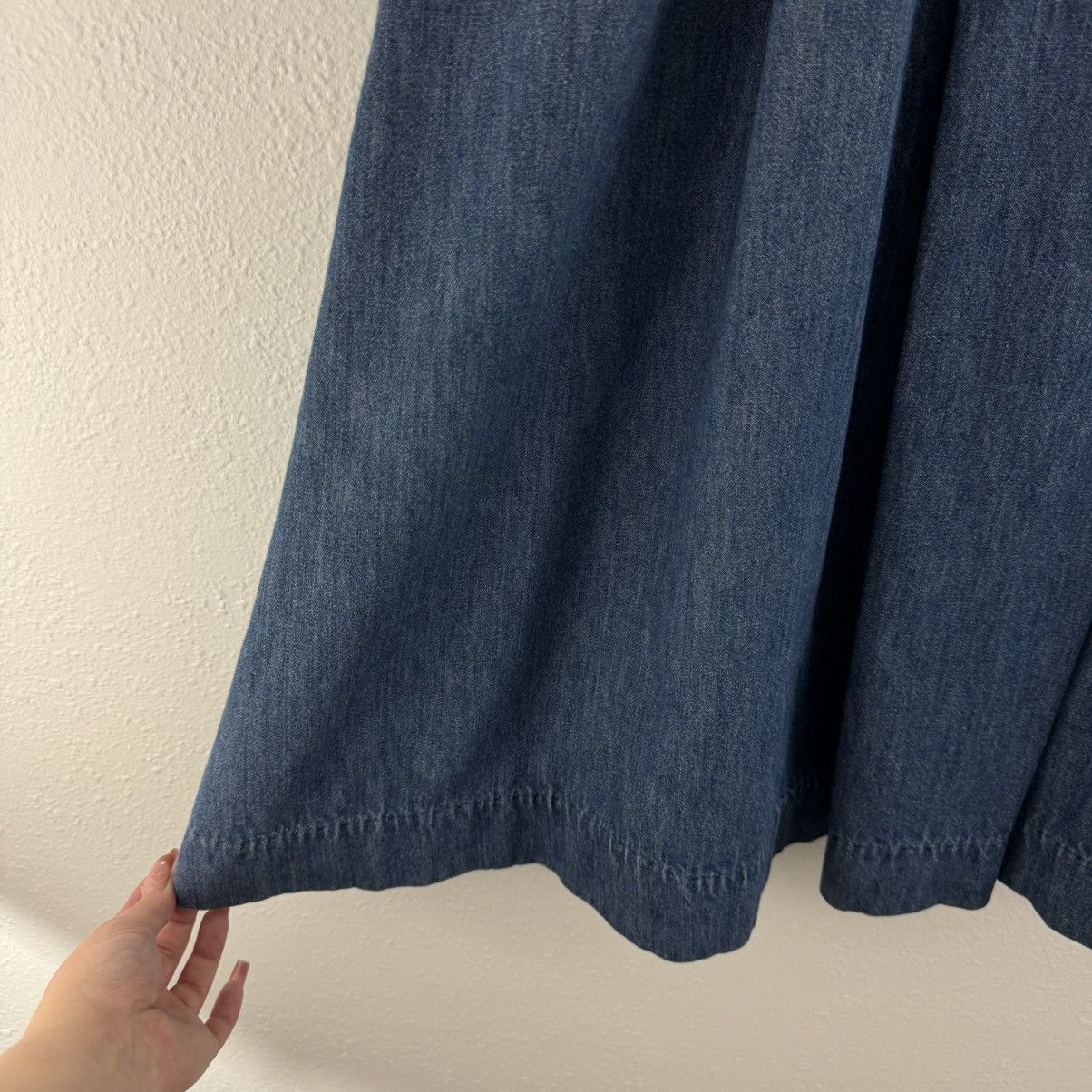 Lands' End LANDS END Vintage Dark Wash Denim Jean Western Midi Skirt Size 30" / US 8 / IT 44 - 4 Thumbnail