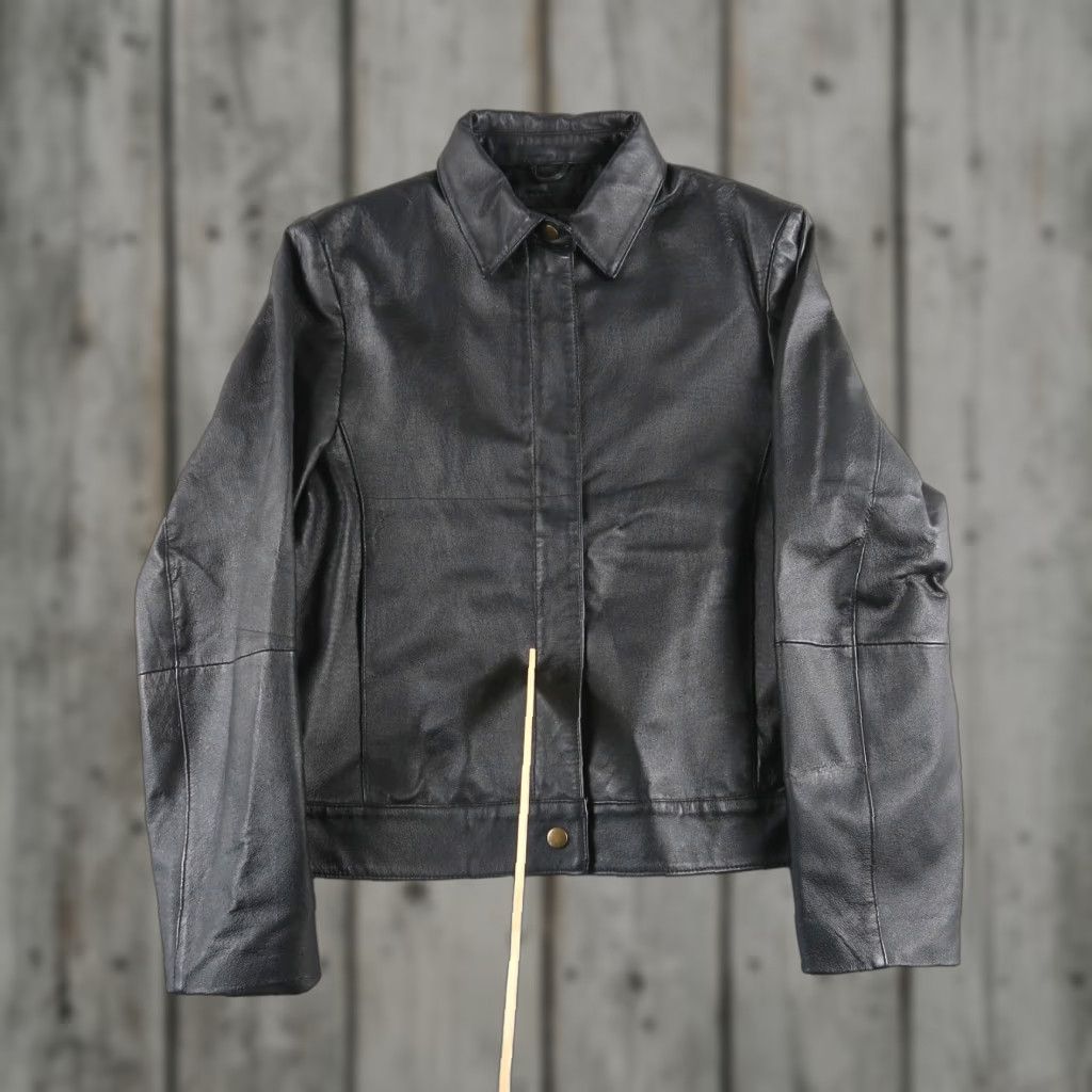 Vintage VINTAGE John Paul Richard Leather Jacket Womens Petite Sz 8 Full Zip Biker Black Size M / US 6-8 / IT 42-44 - 1 Thumbnail