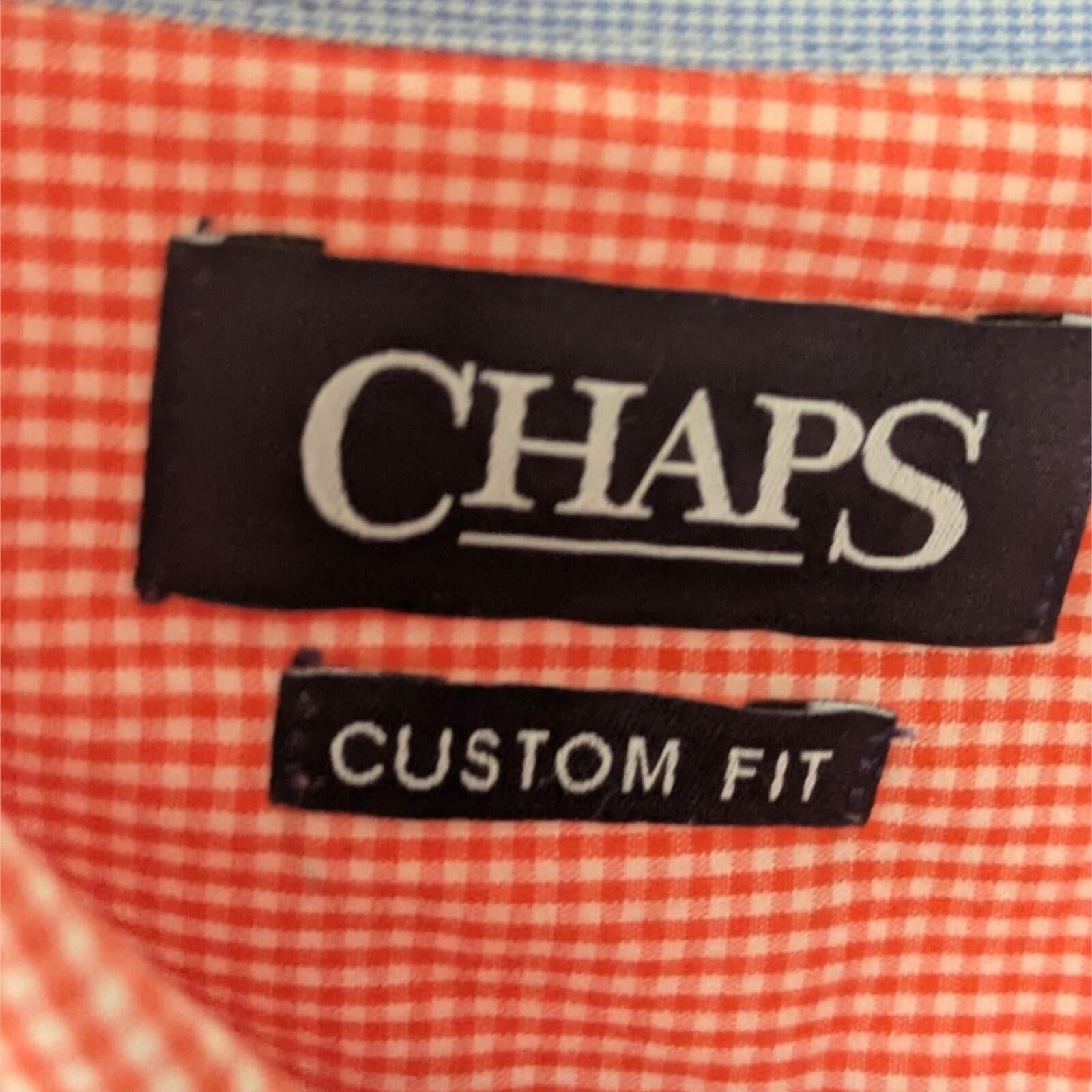 Chaps Chaps Custom Fit Men's Button-Up Shirt - Large Cotton Blend Size US L / EU 52-54 / 3 - 5 Thumbnail