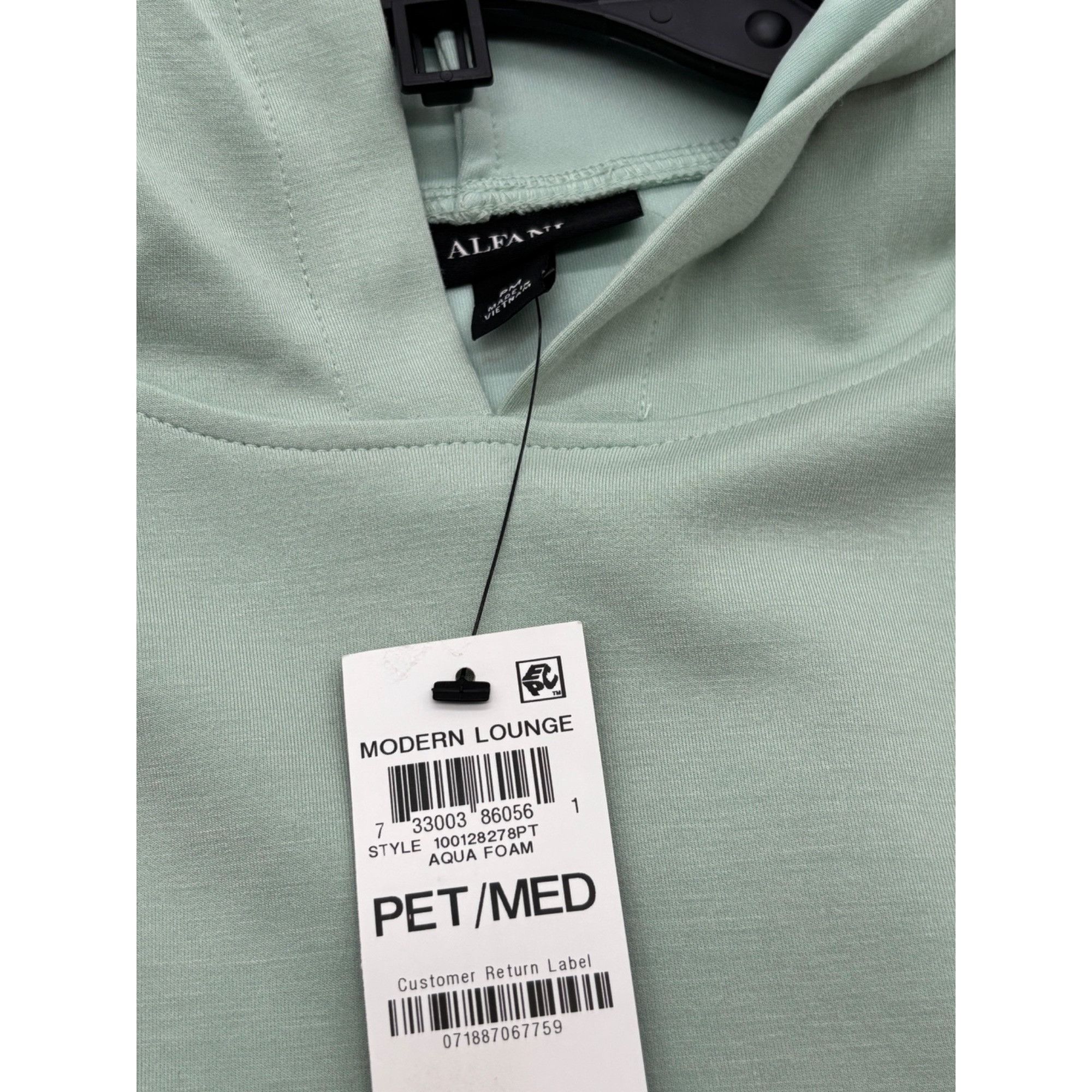 Alfani Alfani Petite Scuba Balloon-Sleeve Hoodie, Aqua Foam, Sz. Size ONE SIZE - 6 Thumbnail