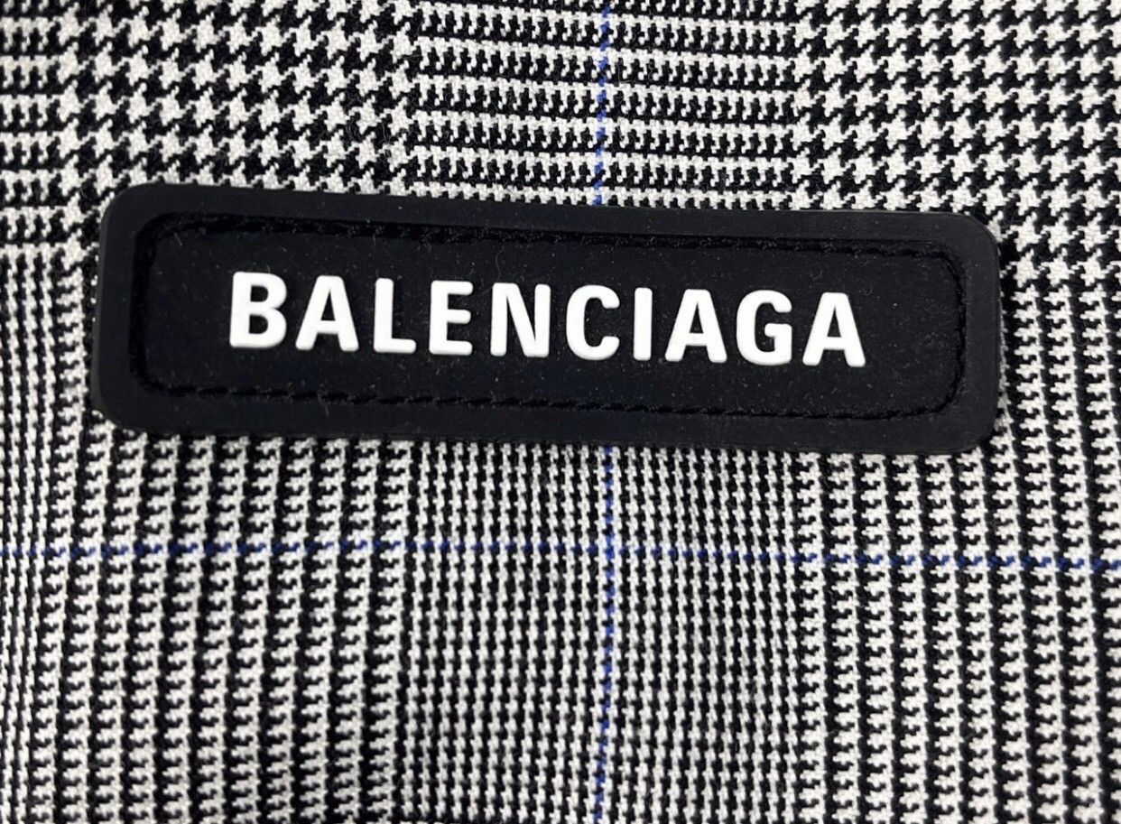 Balenciaga Balenciaga grey checkered classic logo wool thin suit jacket Size 44S - 8 Thumbnail