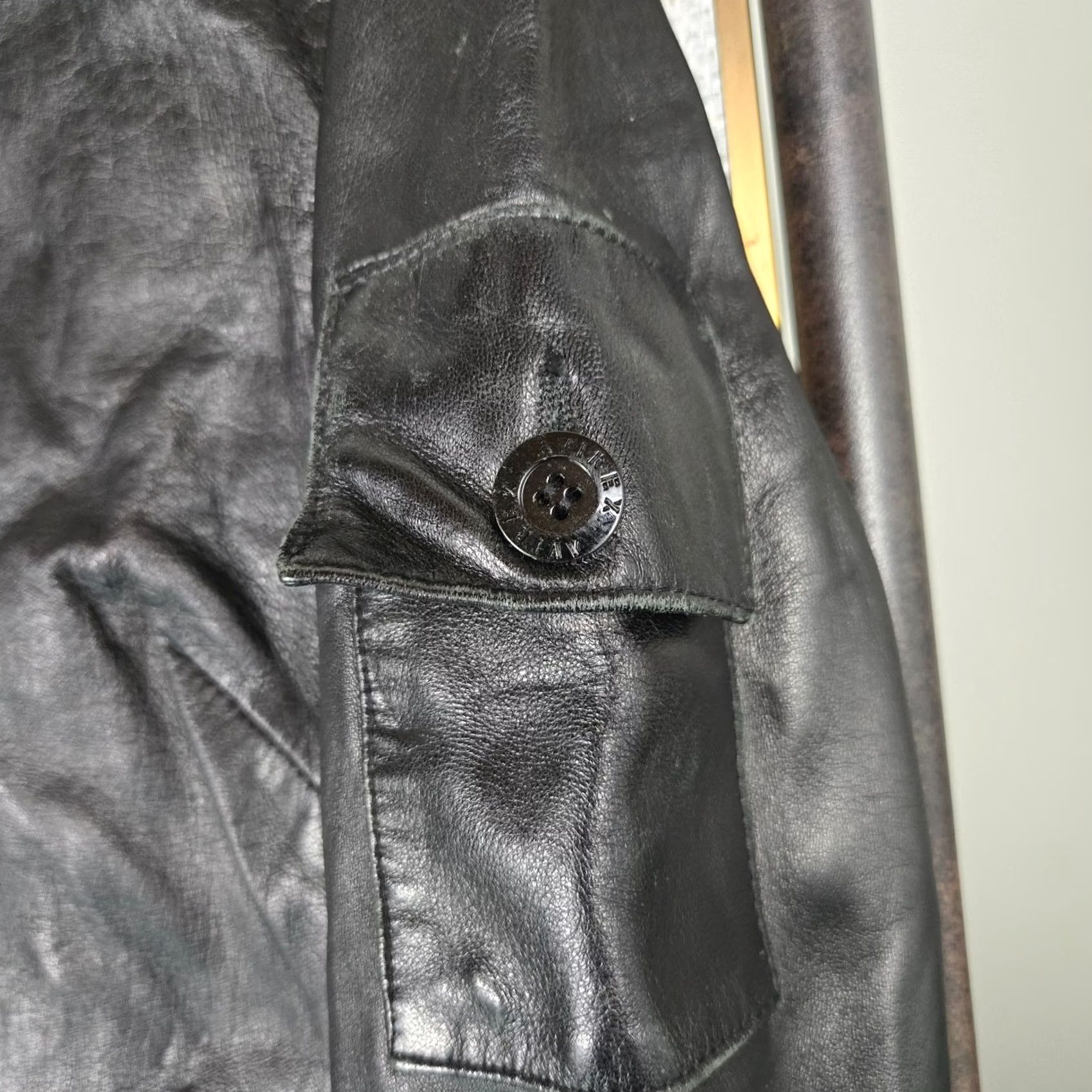 Avirex AVirex Women's Leather Jacket Button Front Made in USA Black Buttery Soft Leather Jacket Size M / US 6-8 / IT 42-44 - 3 Thumbnail