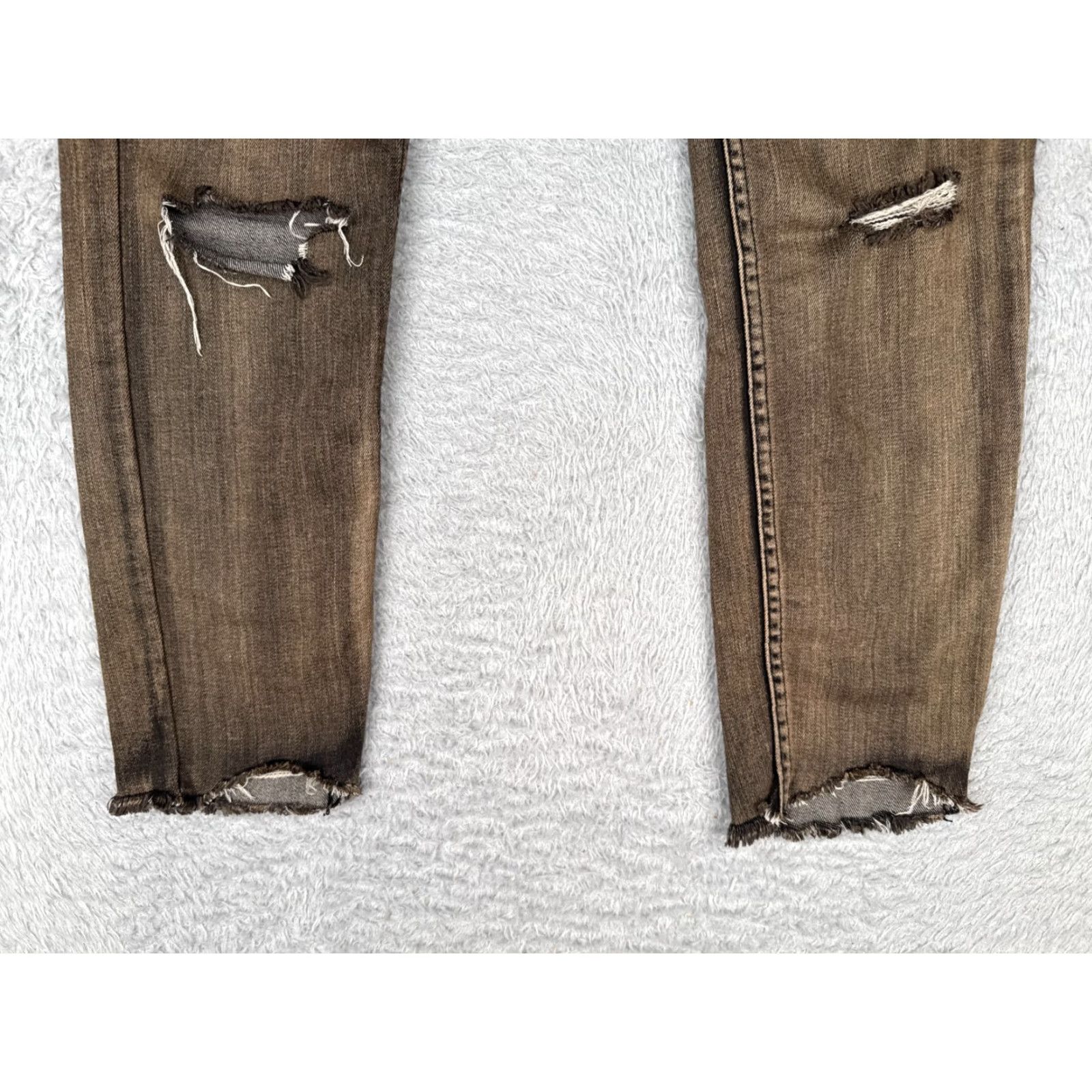 Free People Free People Jeans Women 26 Black 90s Bohemian Distressed Burnout Cotton Blend Low 29x26 Size 26" / US 2 / IT 38 - 2 Thumbnail